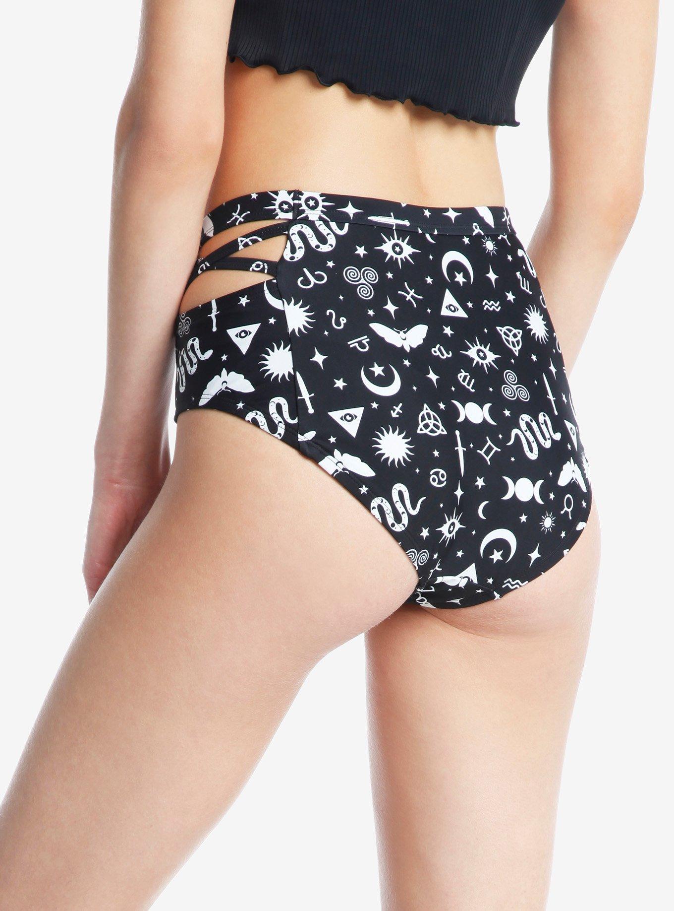 Celestial Icons High-Waisted Swim Bottoms, MULTI, alternate