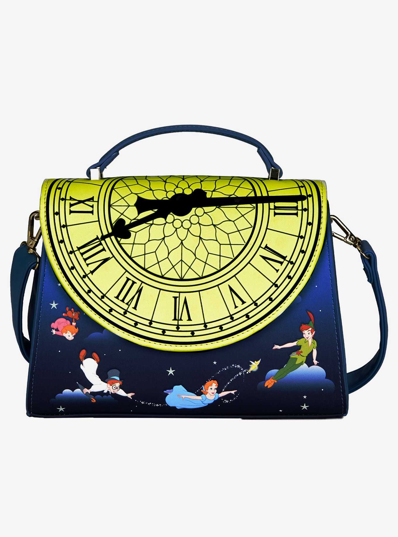 Loungefly Disney Peter Pan Clock Glow-In-The-Dark Crossbody Bag, , hi-res