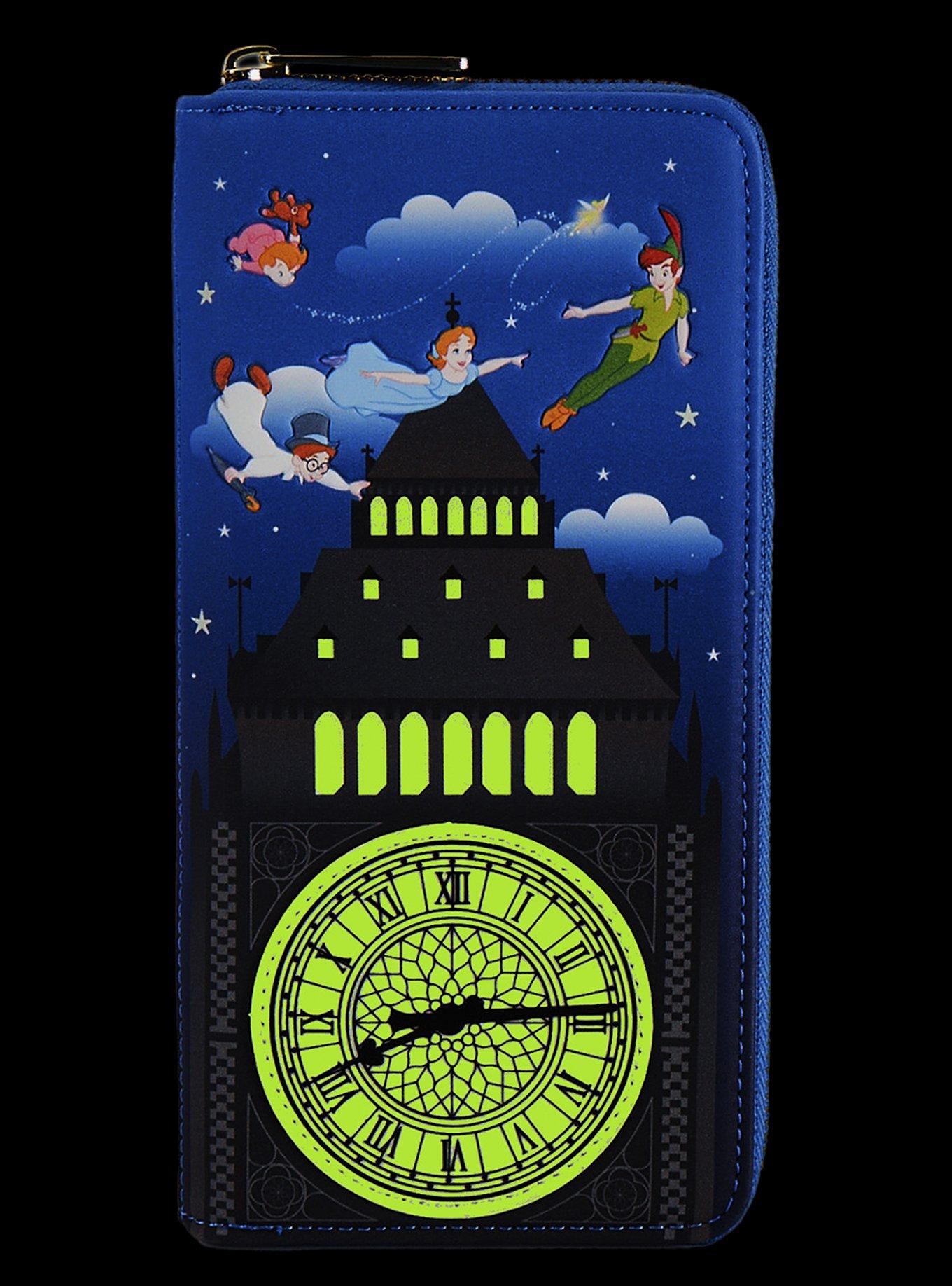 Loungefly Disney Peter Pan Clock Glow-In-The-Dark Zipper Wallet, , alternate