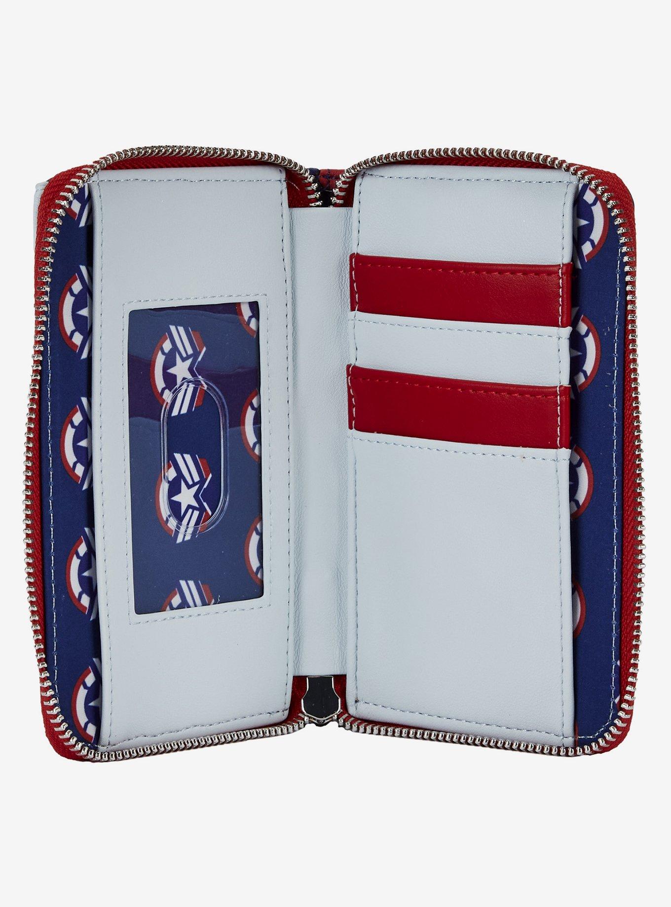 Loungefly Marvel The Falcon And The Winter Soldier Captain American Zipper Wallet, , alternate