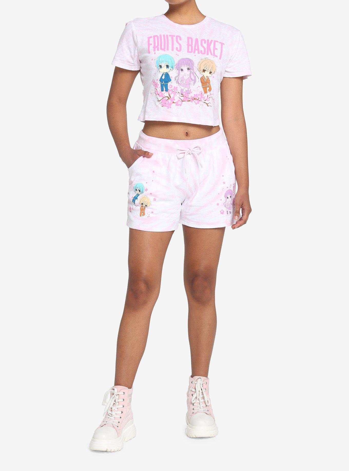 Fruits Basket Trio T-Shirt & Shorts Girls Lounge Set, MULTI, alternate