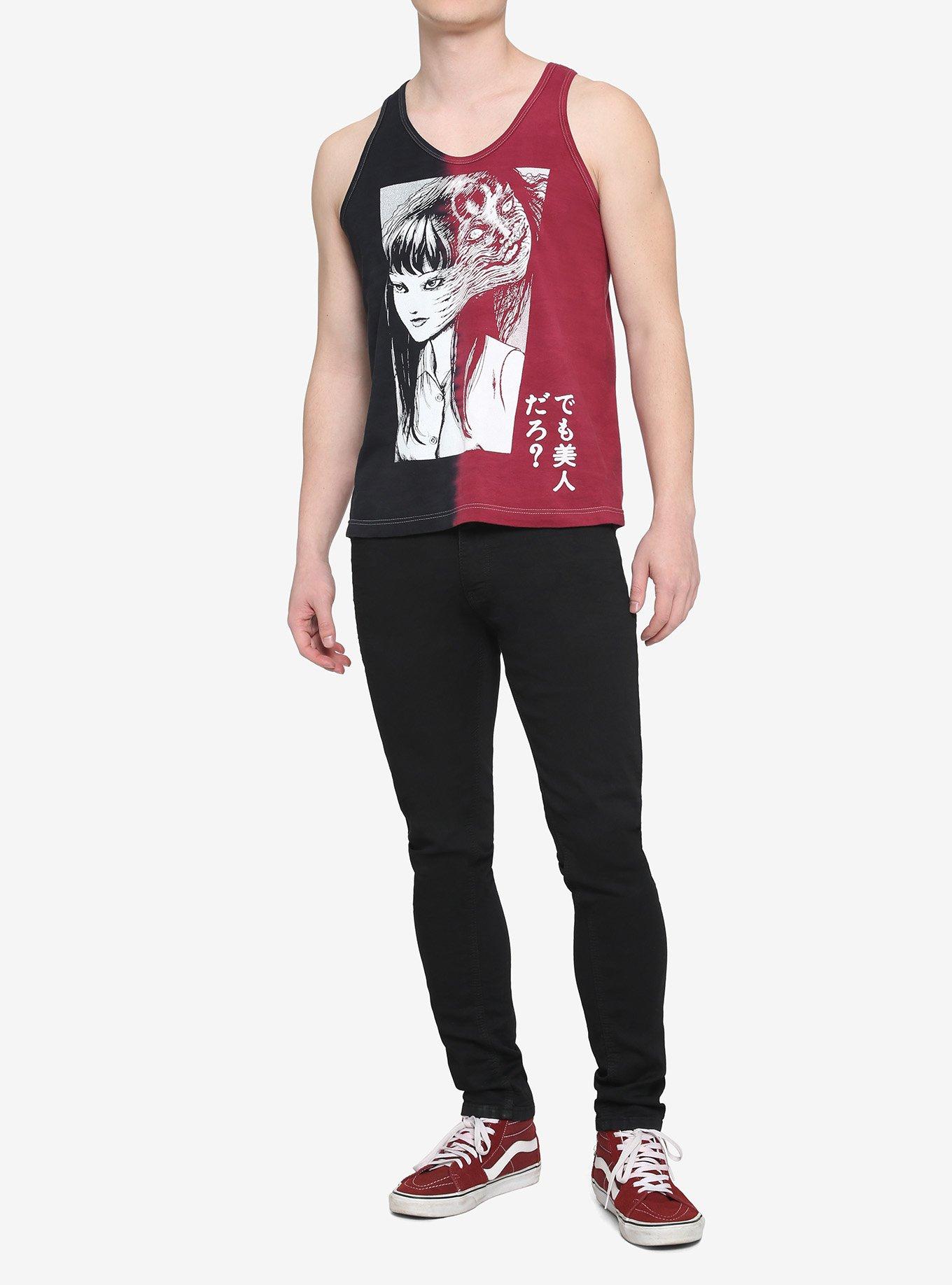 Junji Ito Tomie Split Tank Top, BLACK, alternate