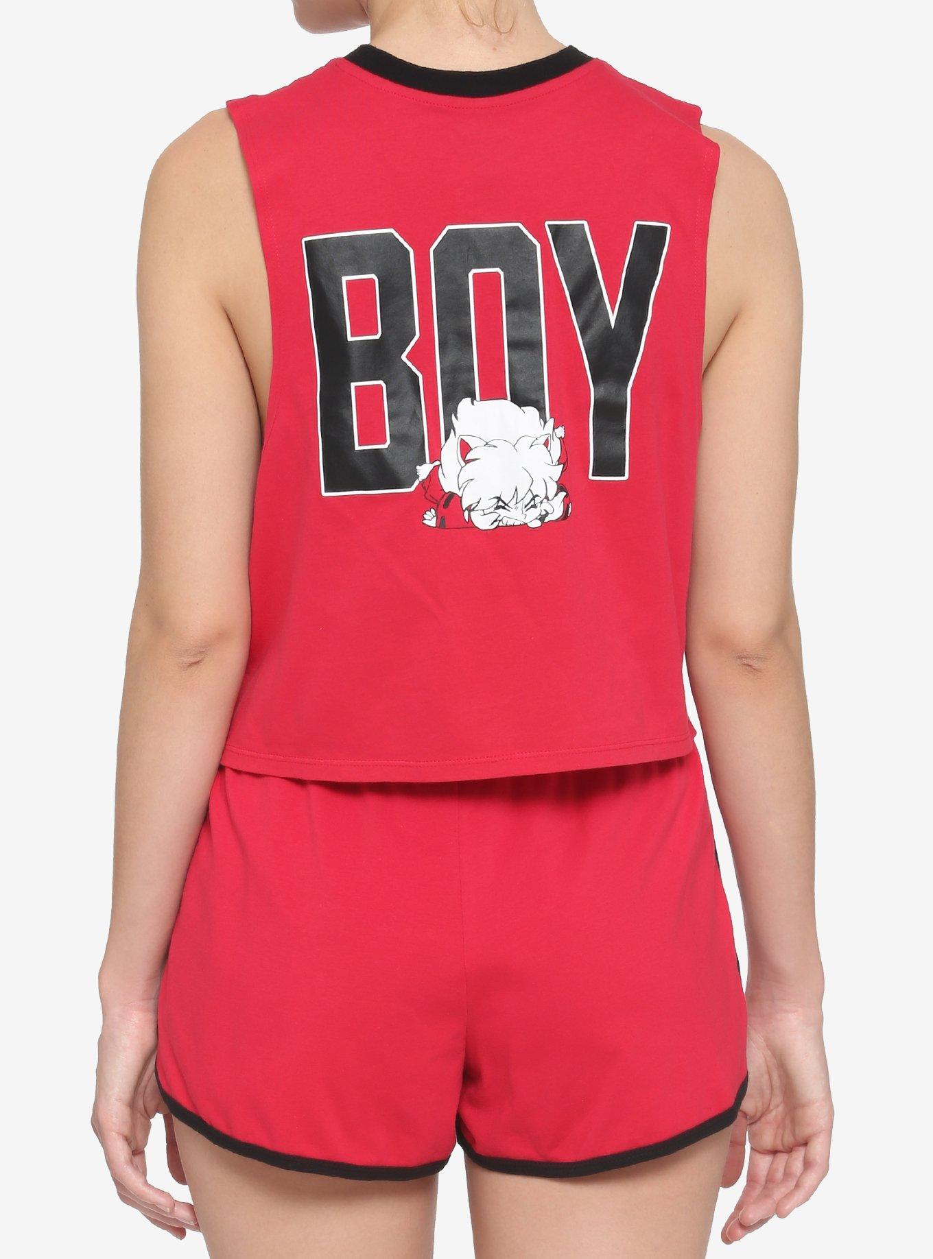 InuYasha Sit Tank Top & Shorts Girls Lounge Set, BLACK, alternate