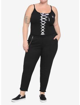Kuromi Lace-Up Strappy Tank Top Plus Size, , hi-res
