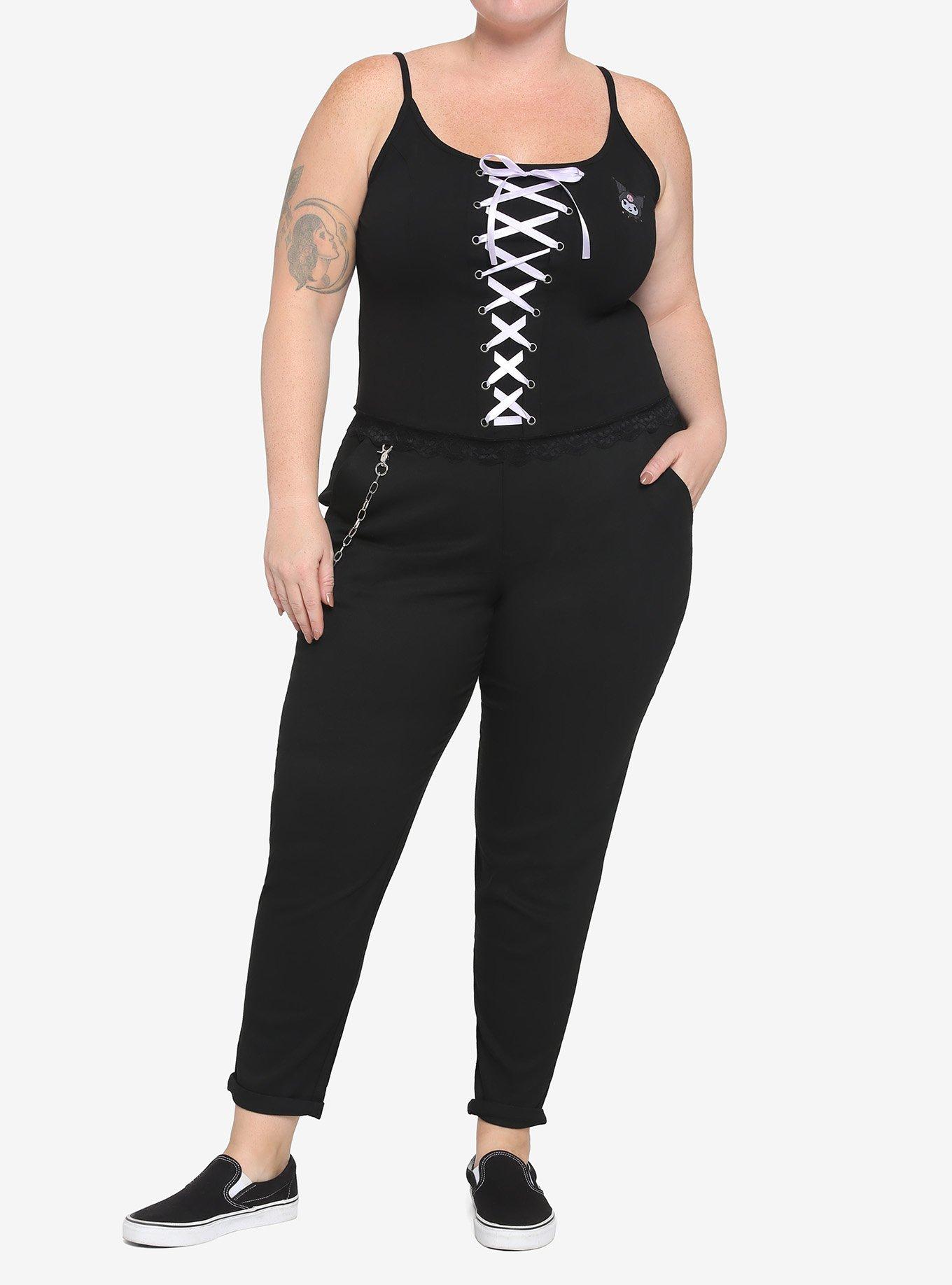 Kuromi Lace-Up Strappy Tank Top Plus Size, MULTI, alternate