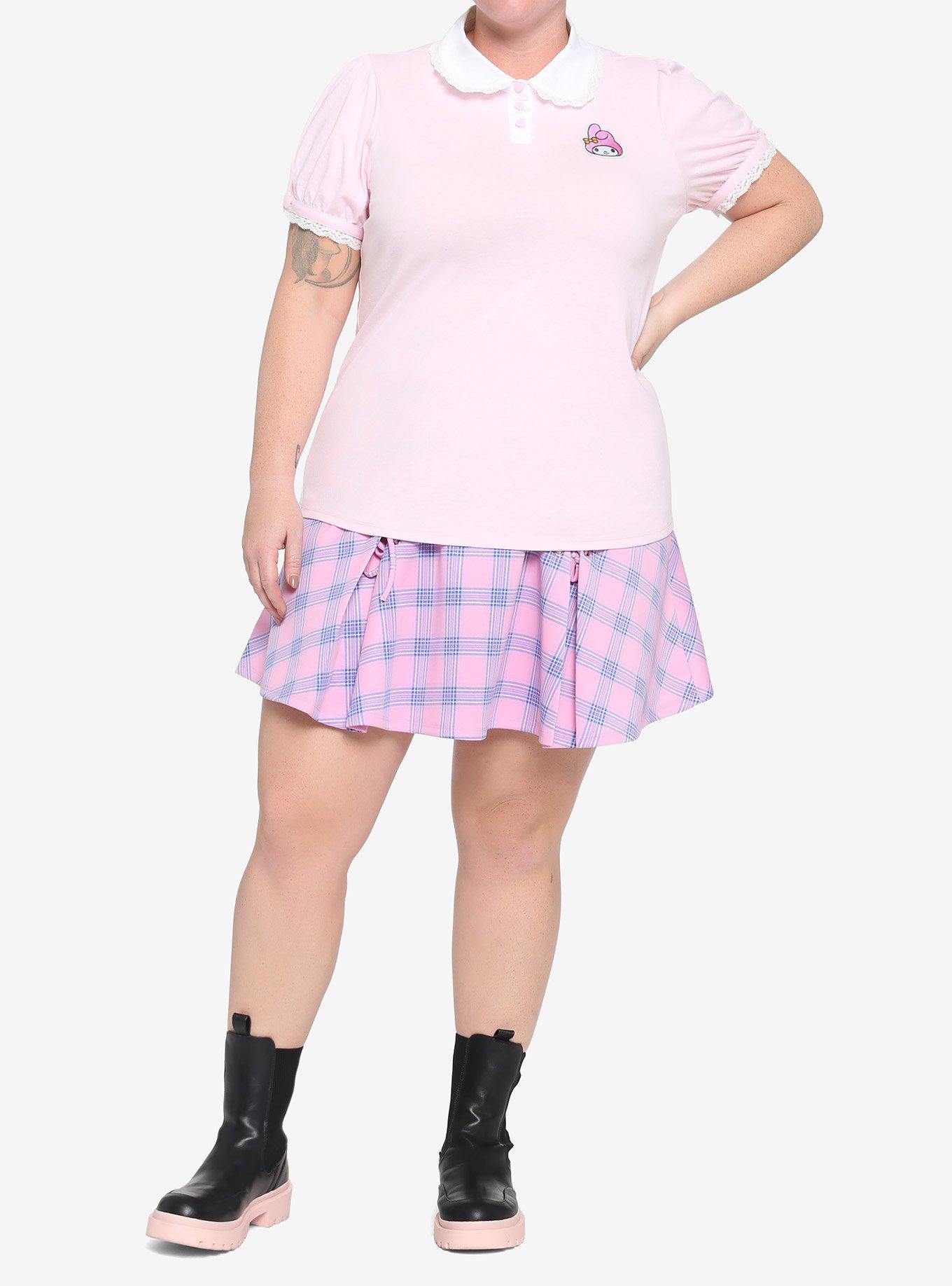 My Melody Pink Collared Top Plus Size, MULTI, alternate