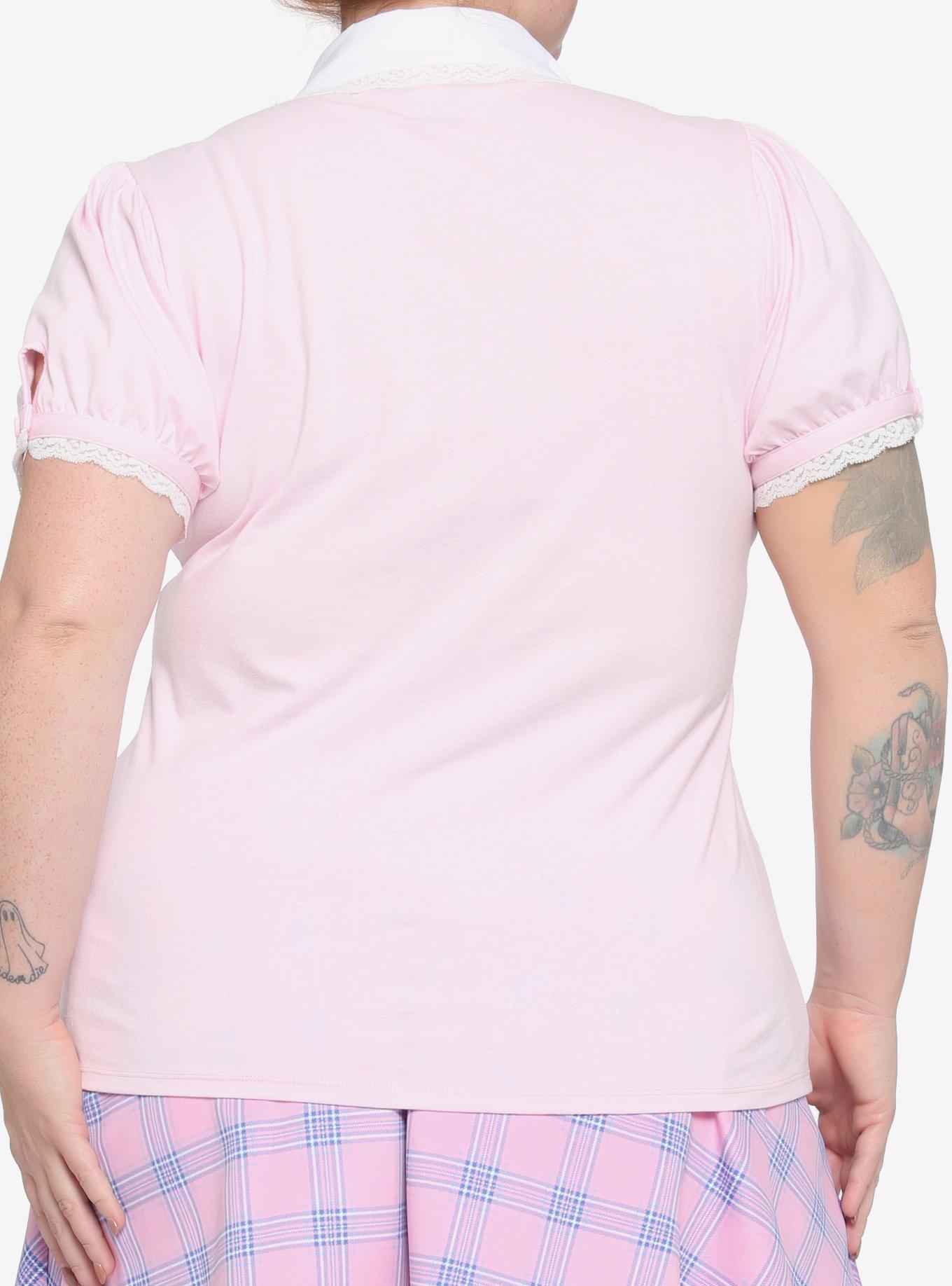 My Melody Pink Collared Top Plus Size, MULTI, alternate