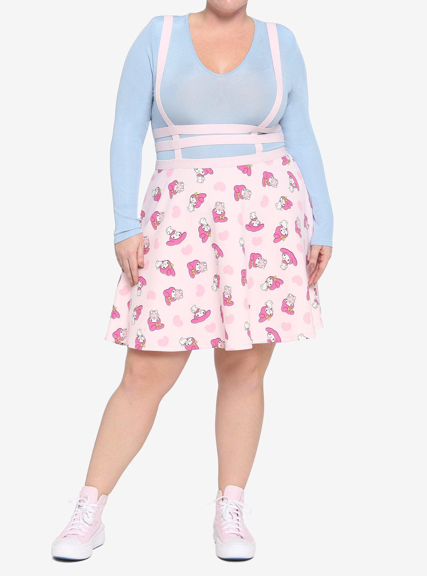 My Melody Strappy Suspender Skirt Plus Size, MULTI, alternate