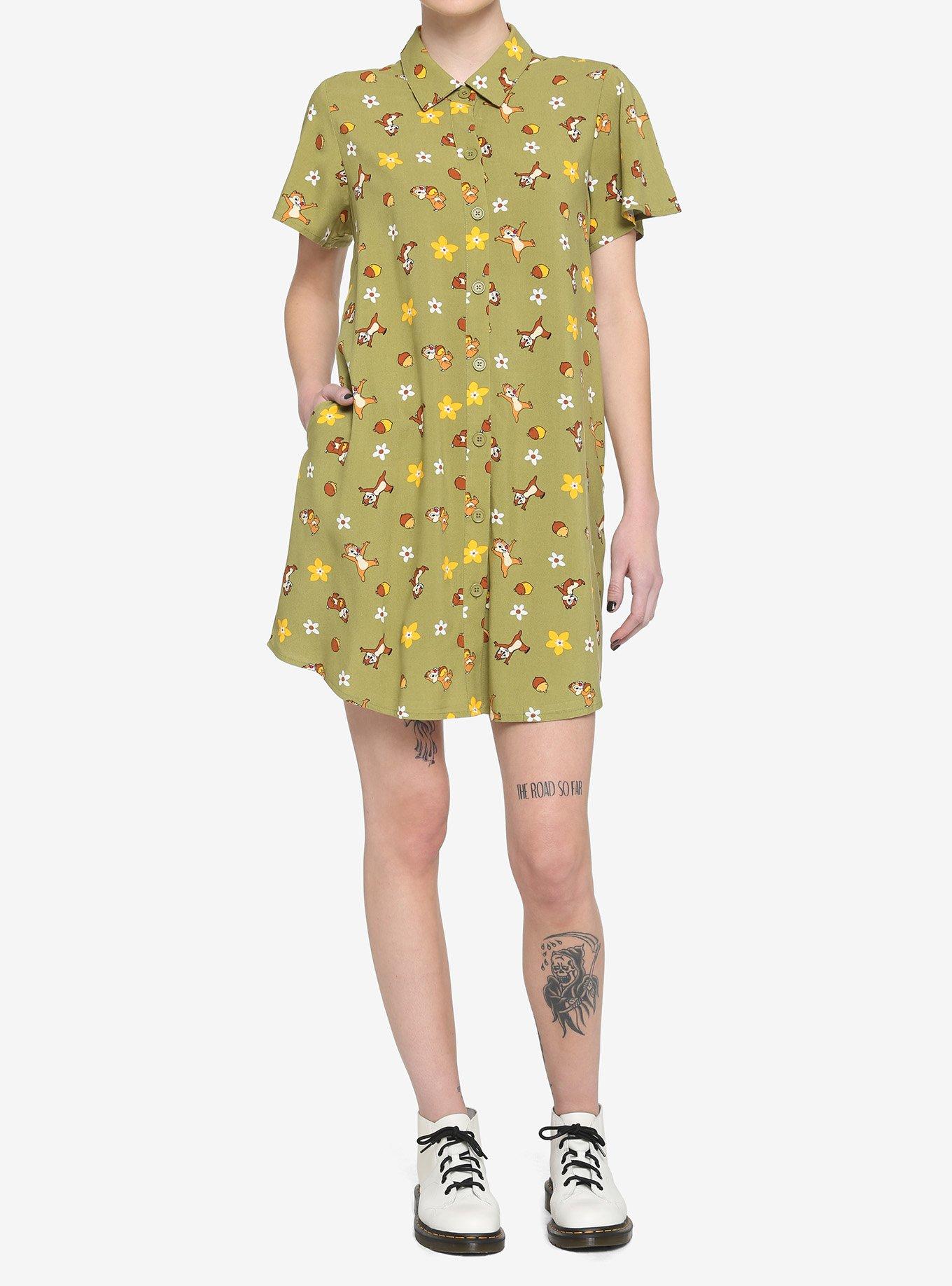 Her Universe Disney Chip 'N' Dale Acorn & Flowers Button-Up Dress, MULTI, alternate - view 2