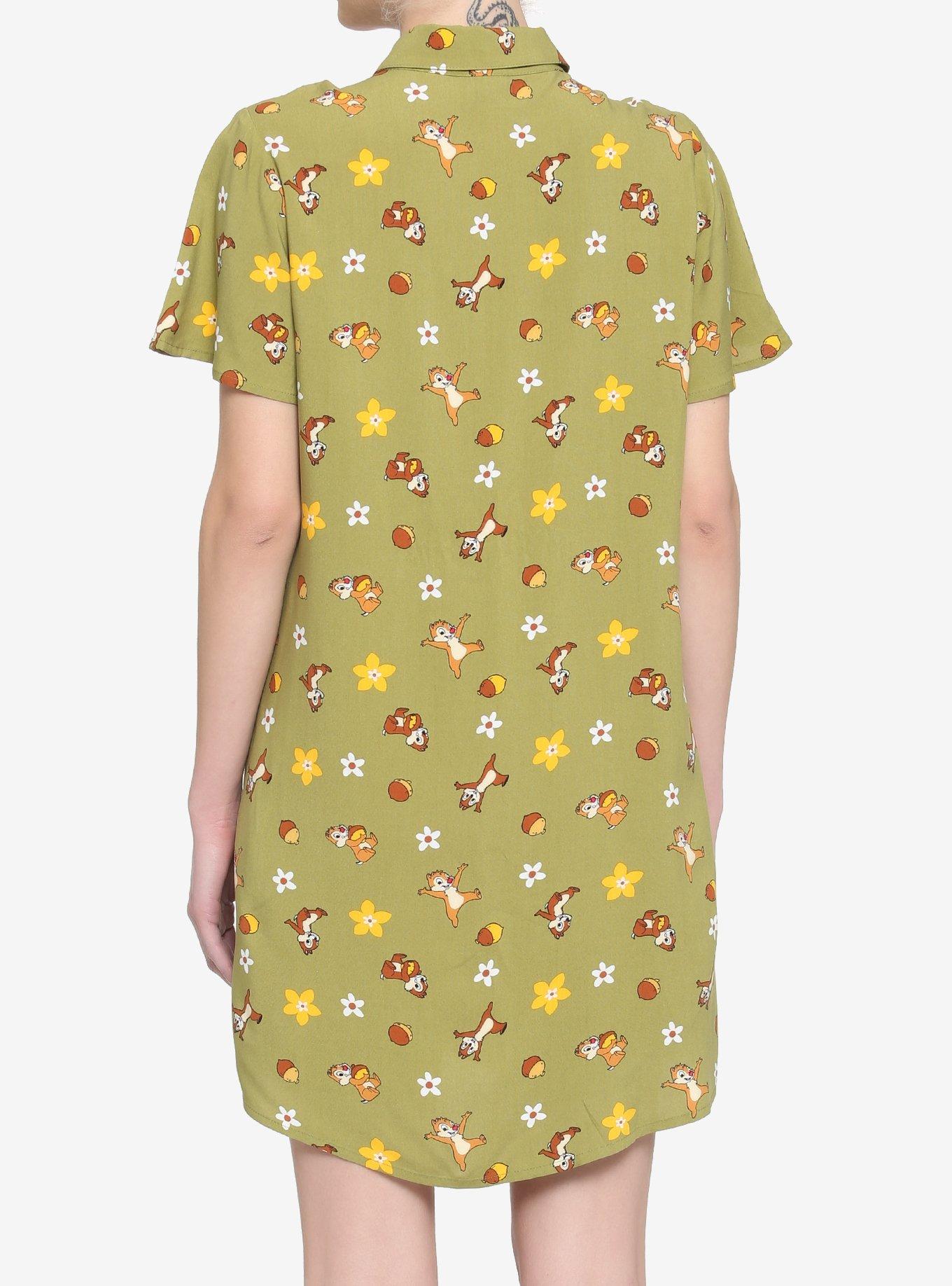 Her Universe Disney Chip 'N' Dale Acorn & Flowers Button-Up Dress, MULTI, alternate - view 3