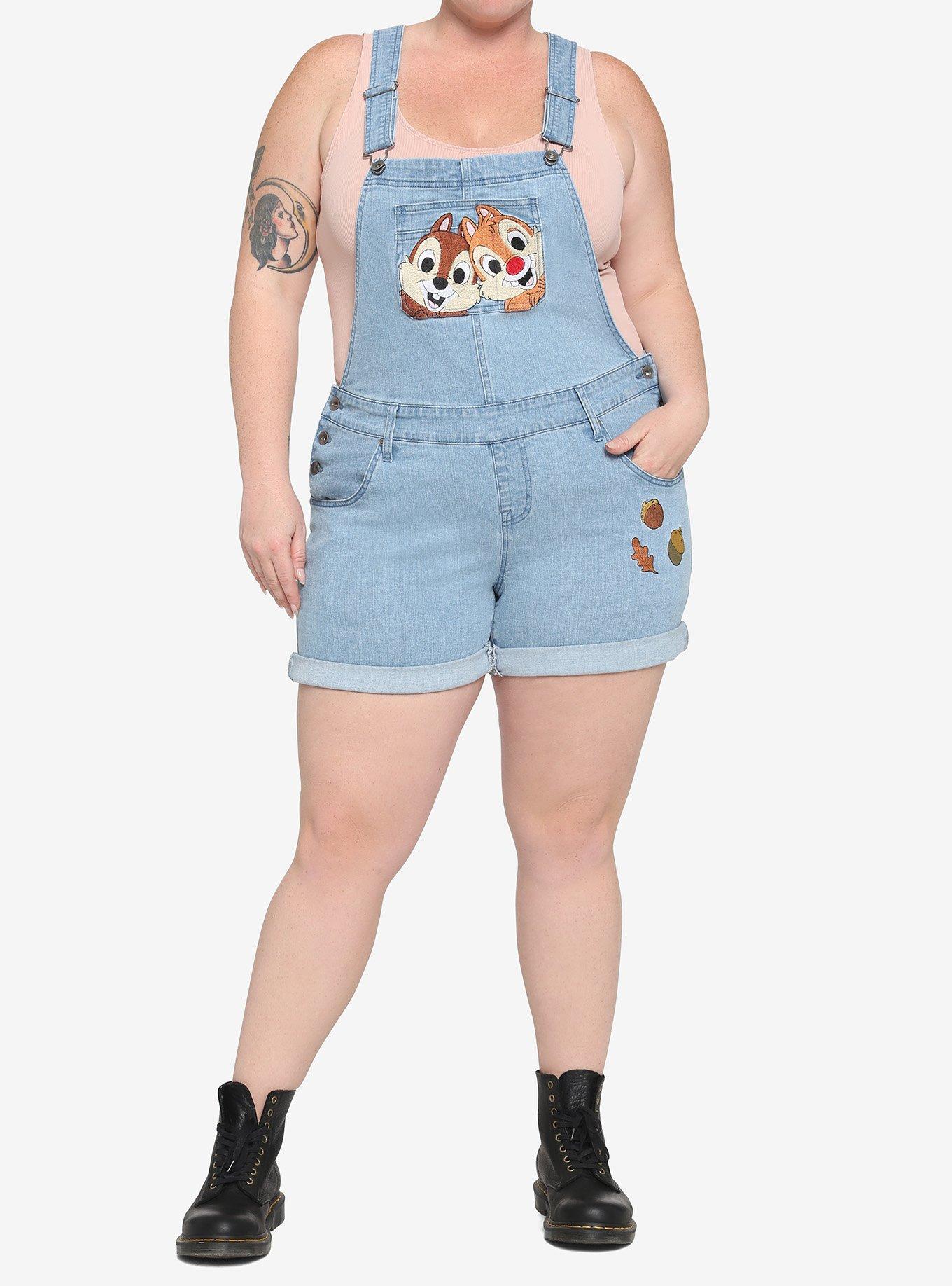 Her Universe Chip 'N' Dale Acorn Shortalls Plus Size, MULTI, alternate