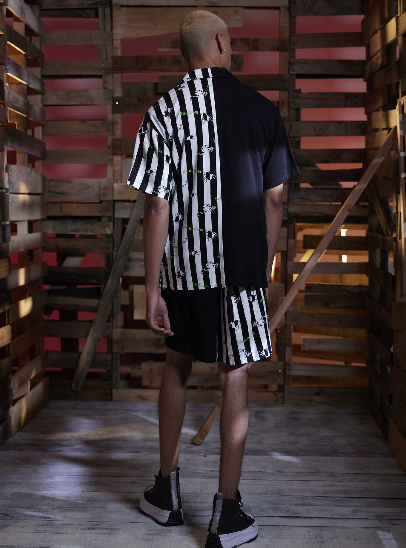 Beetlejuice Stripe Split Resort Shorts, MULTI, alternate