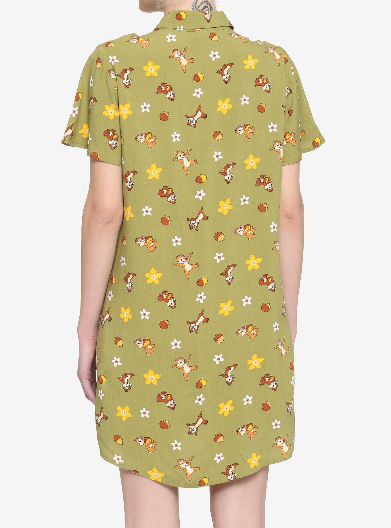 Her Universe Disney Chip 'N' Dale Acorn & Flowers Button-Up Dress, MULTI, alternate