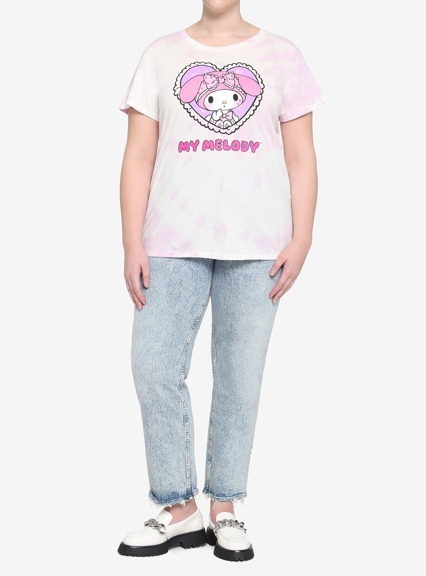 My Melody & Kuromi Pastel Tie-Dye Girls T-Shirt Plus Size, MULTI, alternate