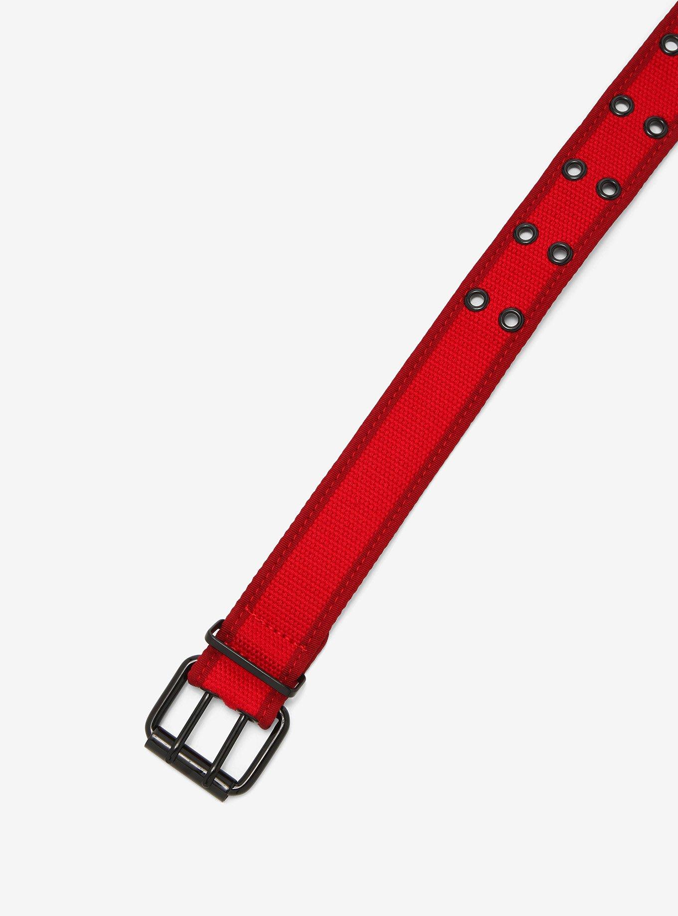 Red Two-Row Grommet Belt, RED, alternate