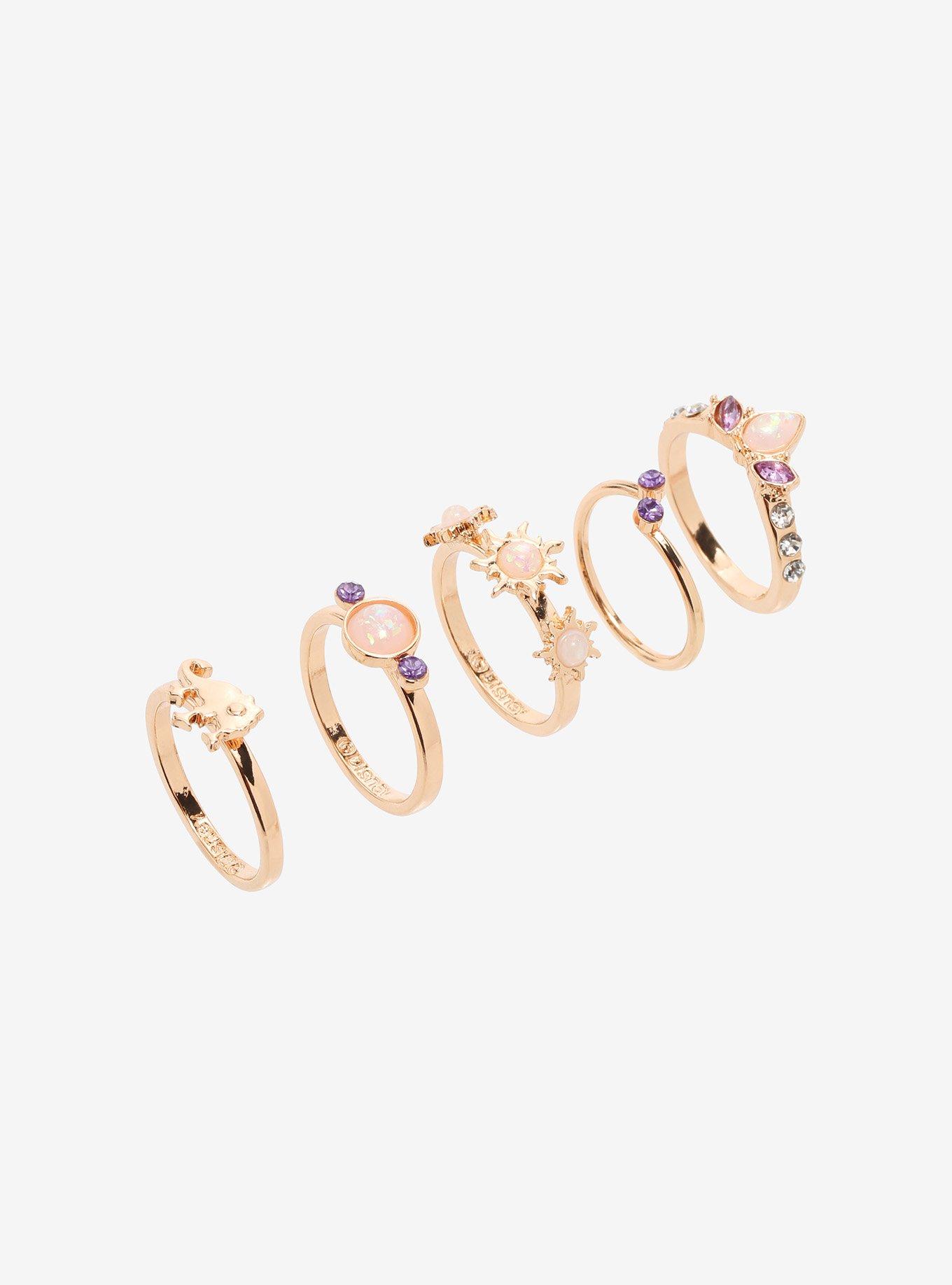 Disney Tangled Pascal Crown Opalescent Ring Set, , alternate