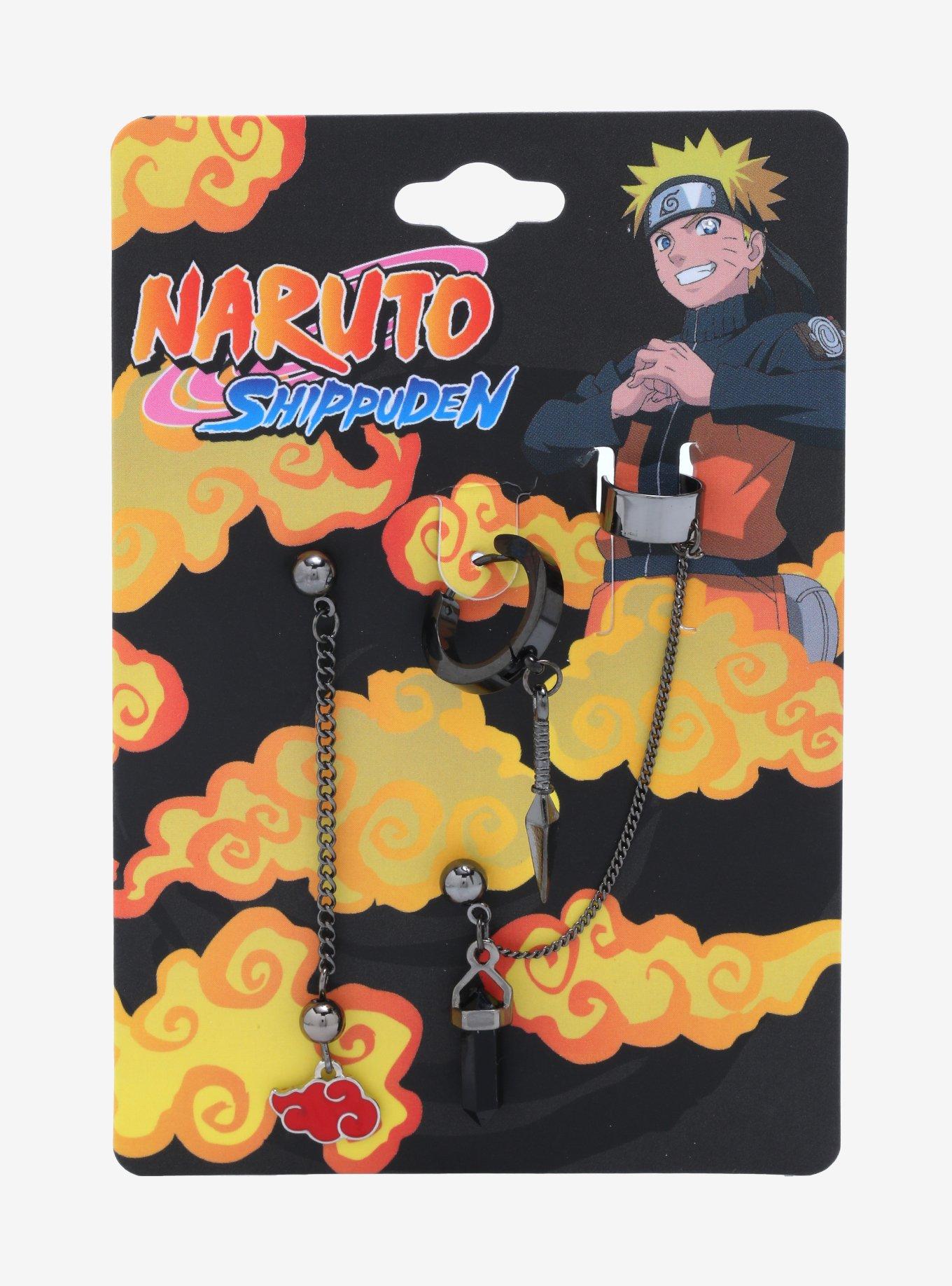 Naruto Akatsuki Cloud Mismatch Earring Set, , alternate