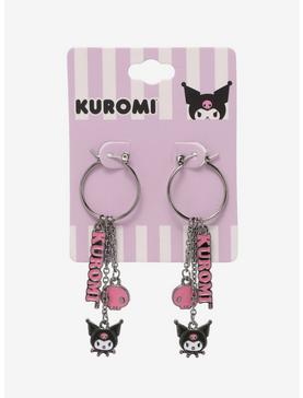 Kuromi Charm Hoop Earrings, , hi-res