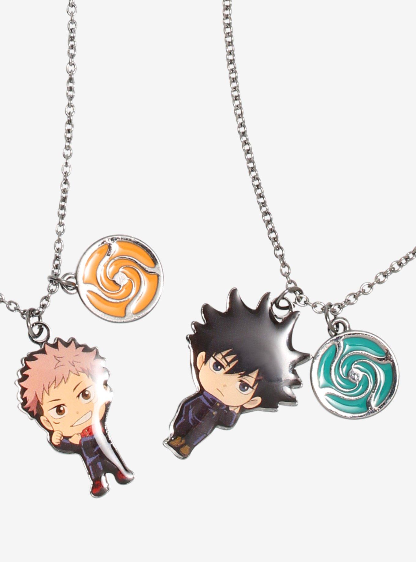 Jujutsu Kaisen Yuji & Megumi Chibi Best Friend Necklace Set, , alternate