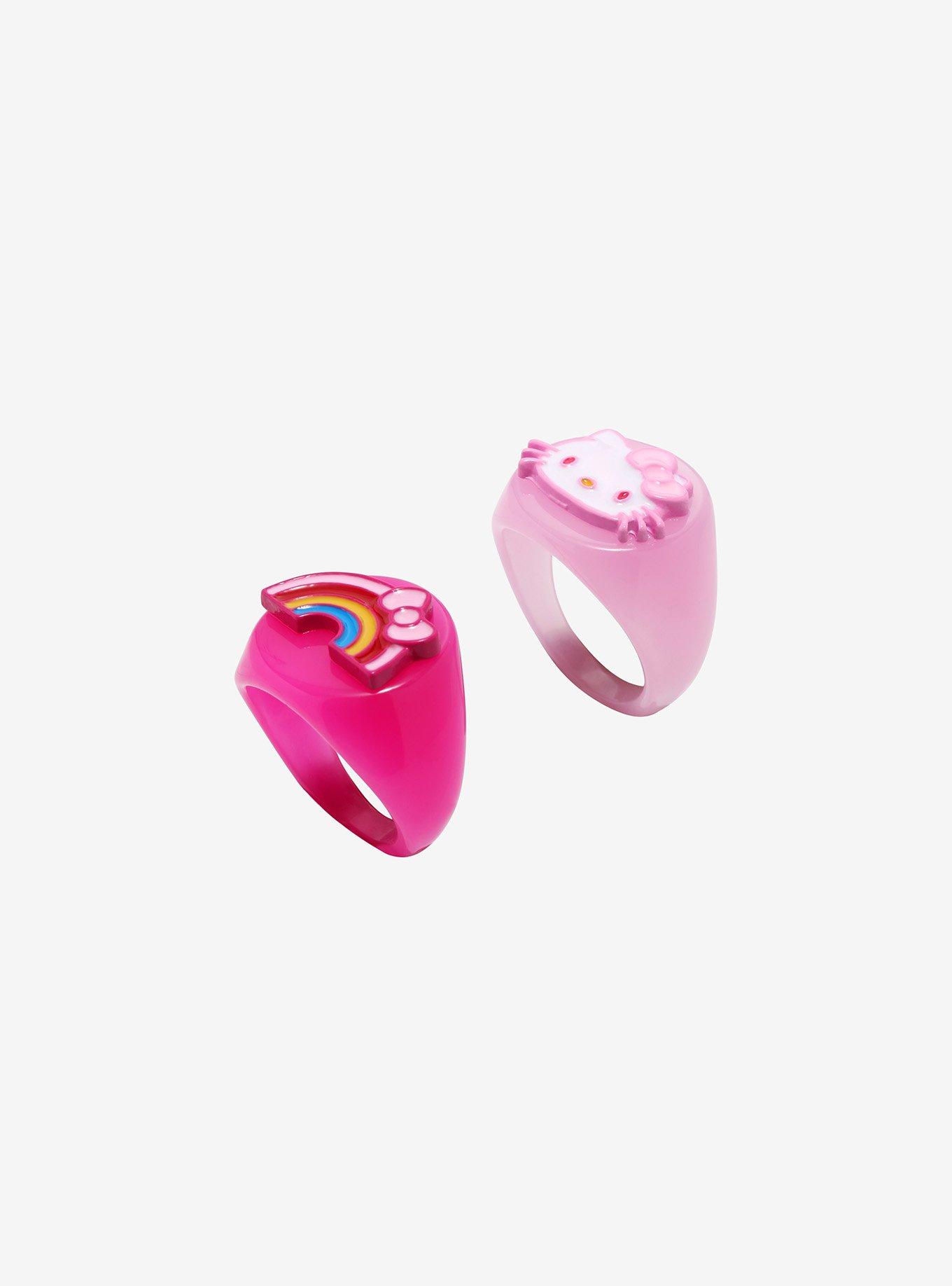 Hello Kitty Rainbow Chunky Ring Set, , alternate