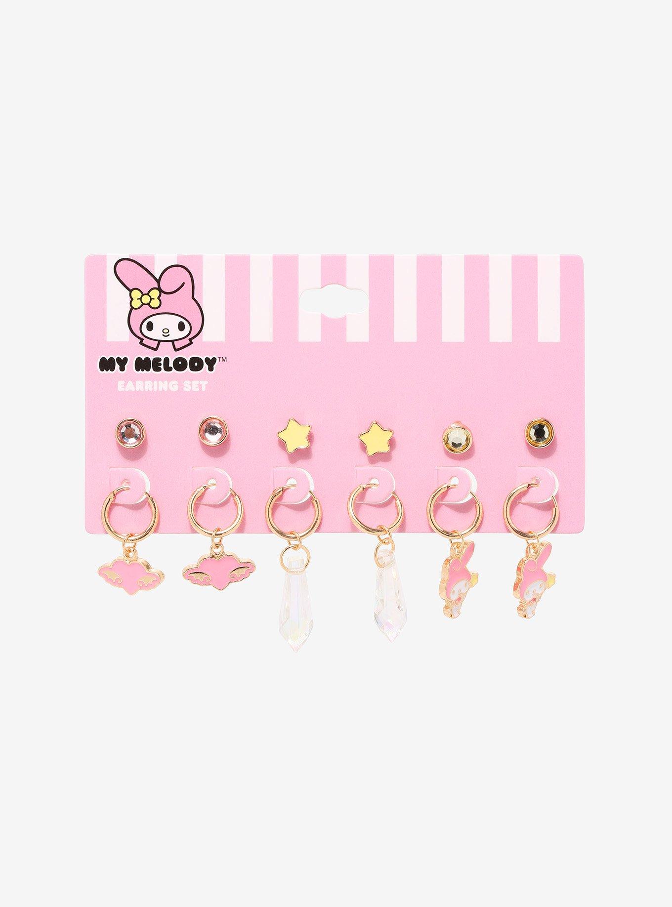 My Melody Star Charm Earring Set, , alternate
