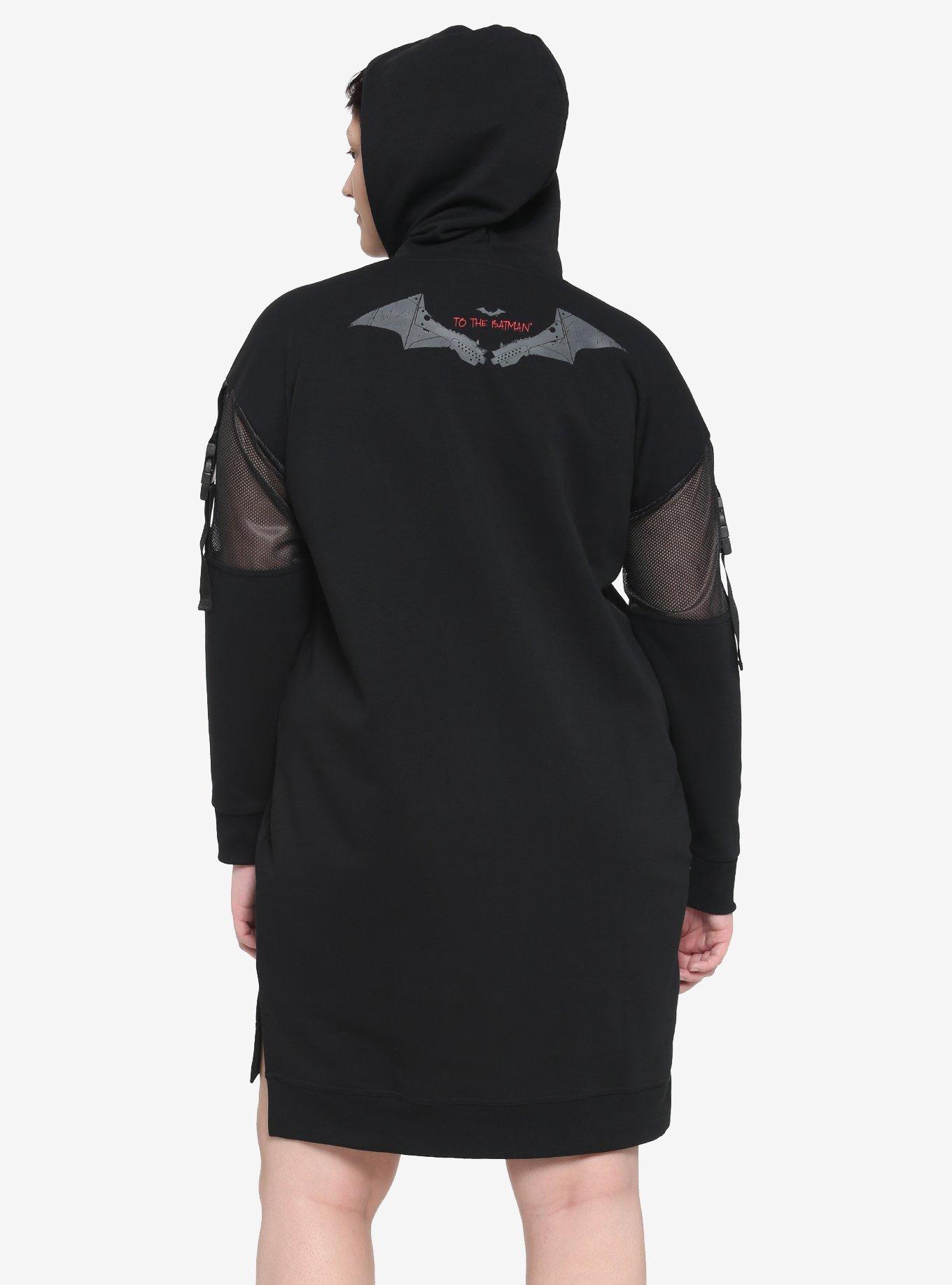 DC Comics The Batman Tech Hoodie Dress Plus Size, BLACK, alternate