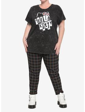 Hello Kitty Punk Dark Wash Girls T-Shirt Plus Size, MULTI, hi-res