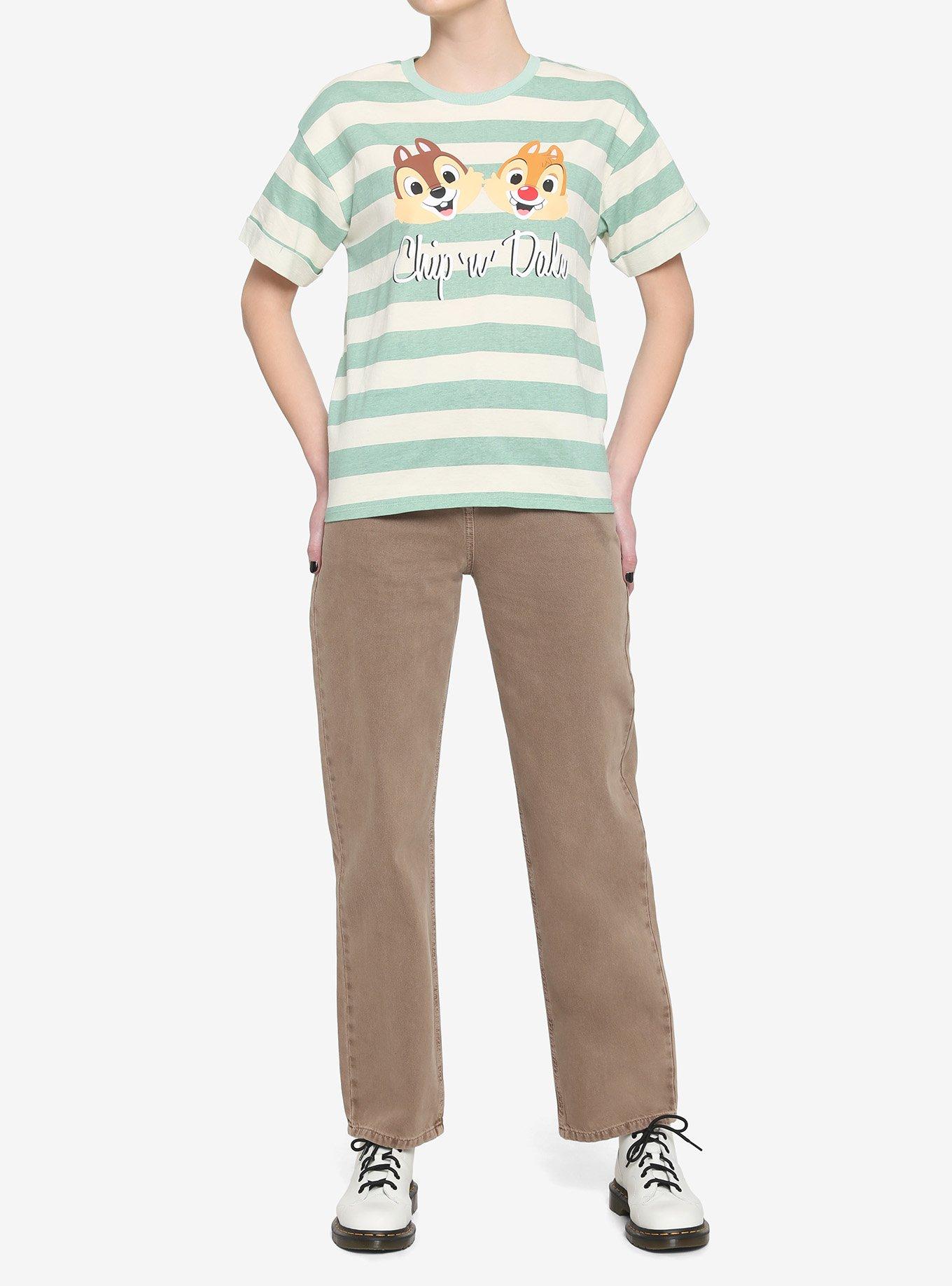 Her Universe Disney Chip 'N' Dale Stripe Boxy Girls T-Shirt, MULTI, alternate