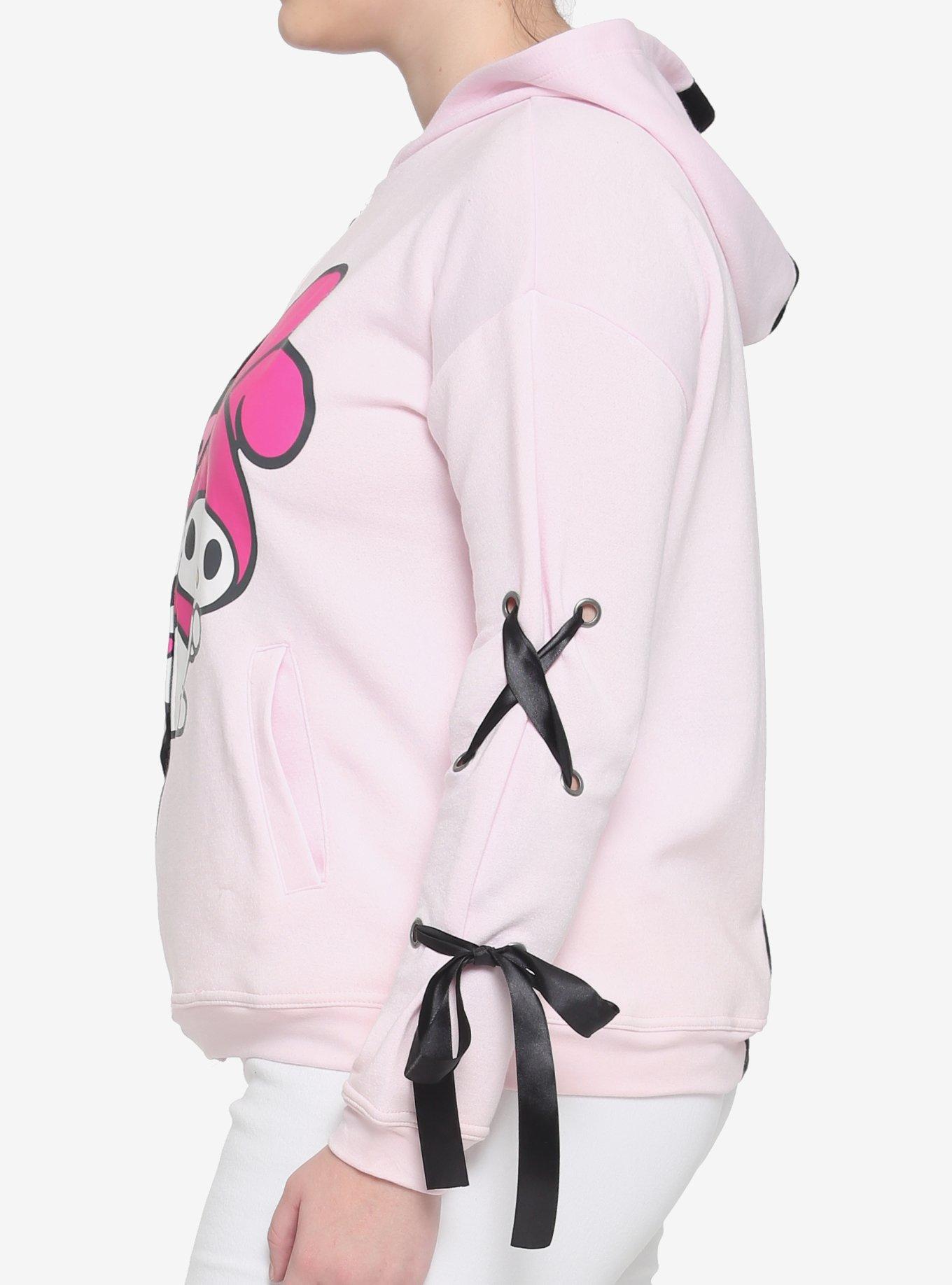My Melody & Kuromi Split Lace-Up Girls Hoodie Plus Size, MULTI, alternate