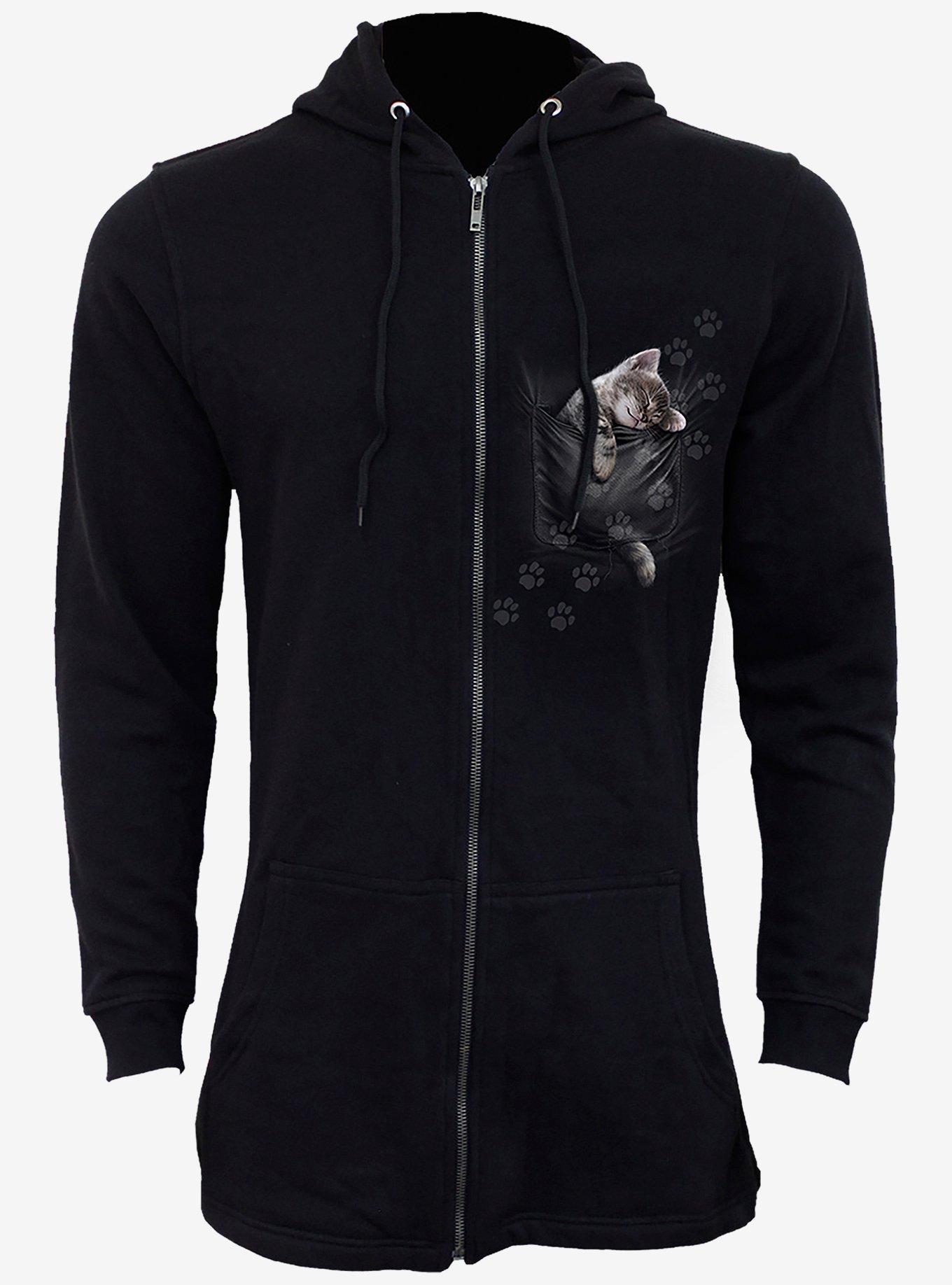 Pocket Kitten Fish Tail Zip Hoodie