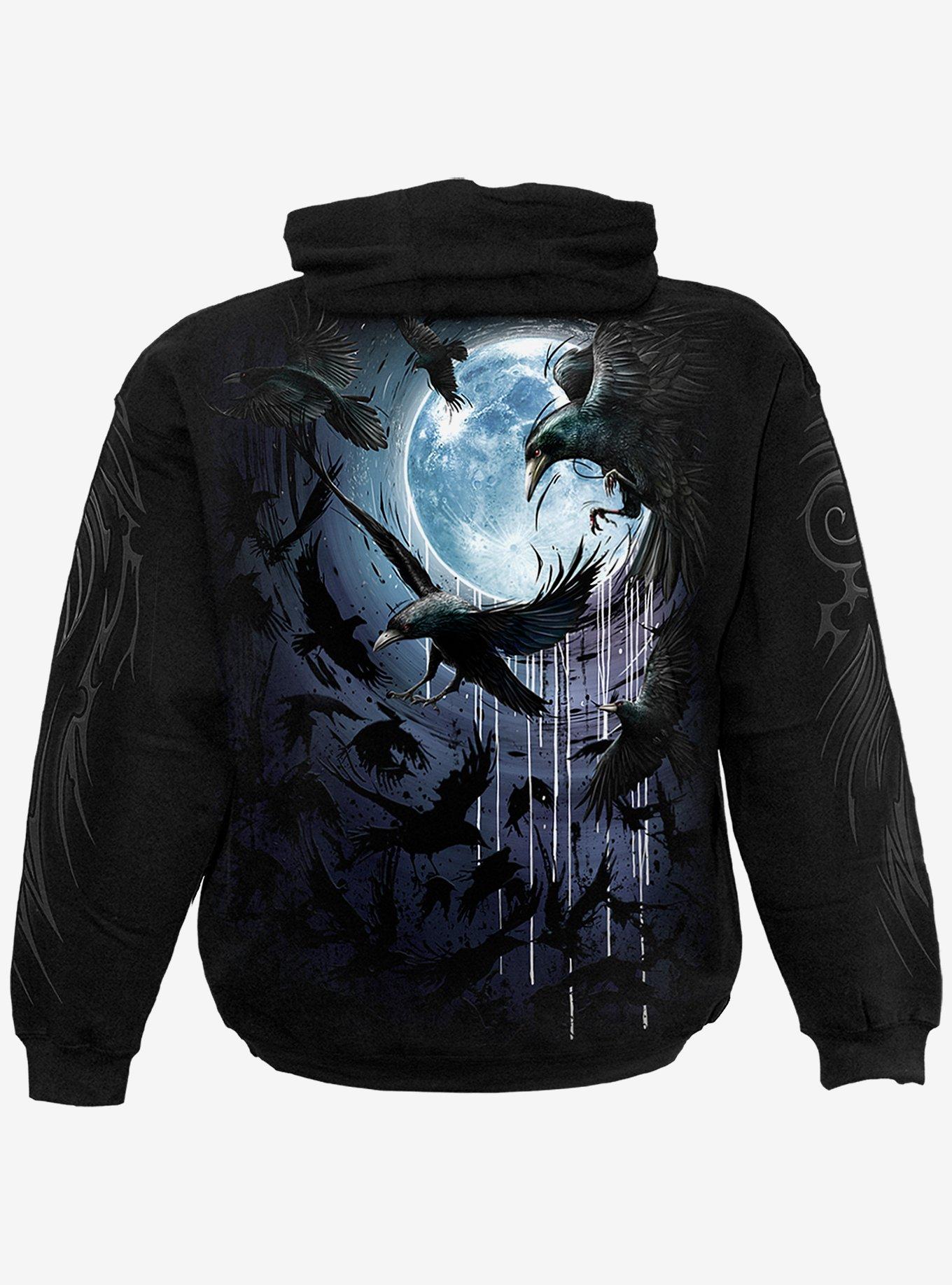Crow Moon Hoodie, BLACK, alternate