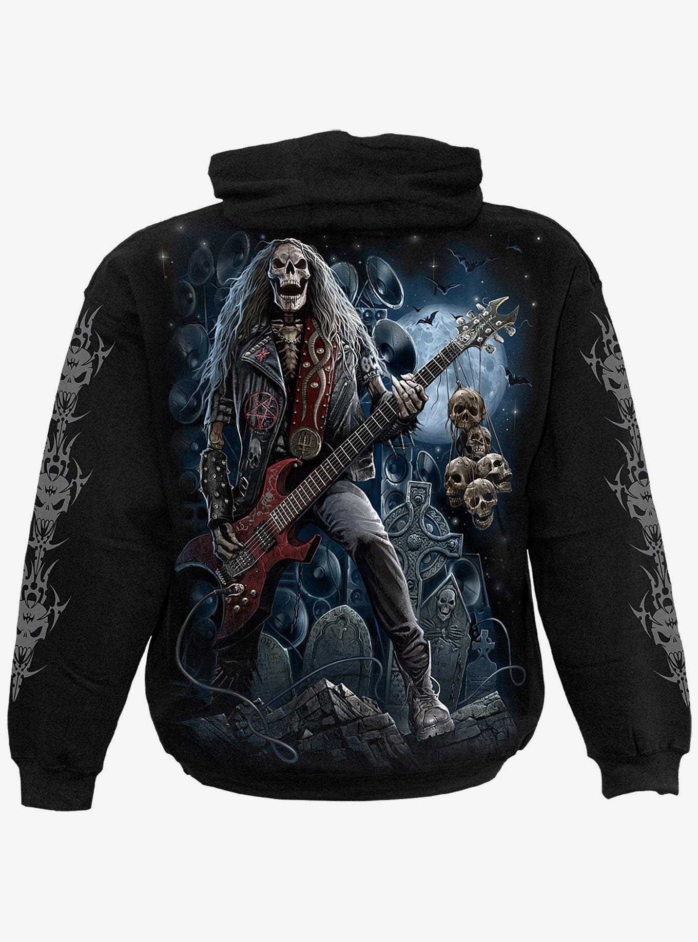 Grim Rocker Hoodie, BLACK, alternate