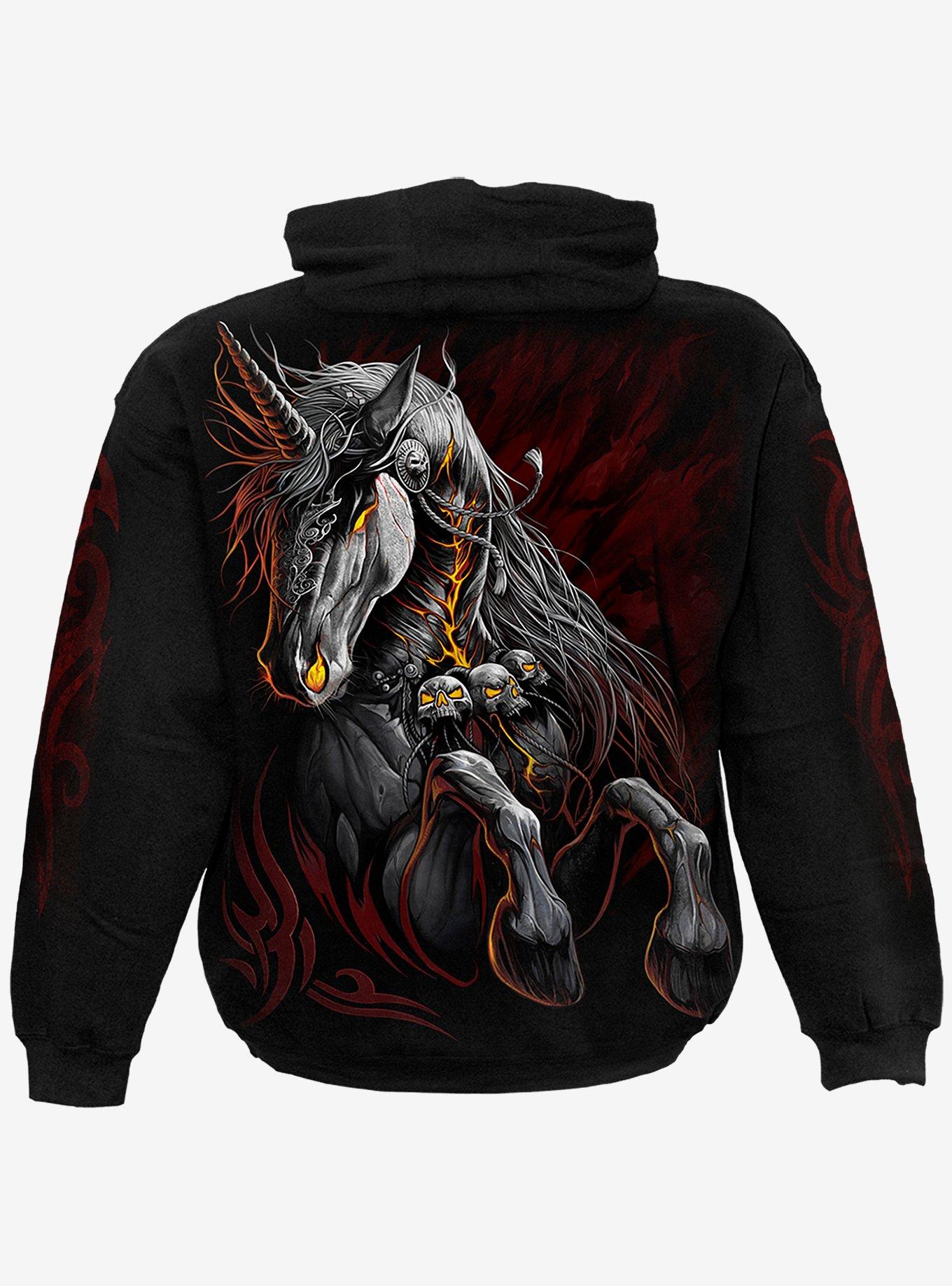 Infernal Unicorn Hoodie, BLACK, alternate