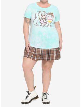 Hatsune Miku X Pusheen Sundae Tie-Dye Girls T-Shirt Plus Size, , hi-res