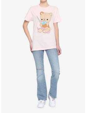 Bear Sewing Boyfriend Fit Girls T-Shirt By Bright Bat Design, , hi-res