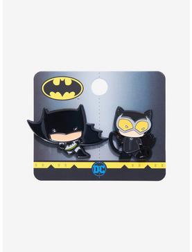DC Comics Batman Catwoman & Batman Chibi Enamel Pin Set - BoxLunch Exclusive, , hi-res