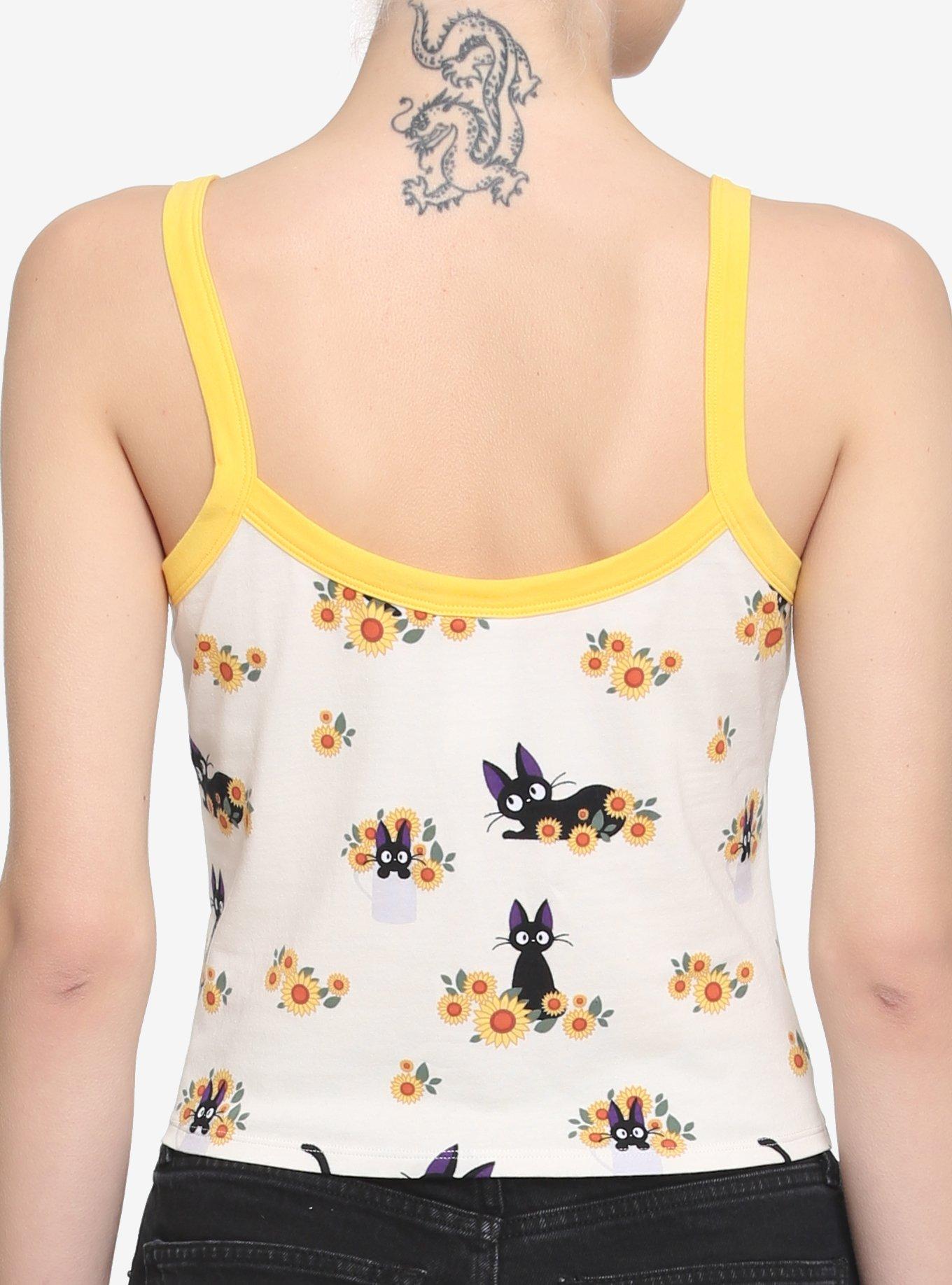 Her Universe Studio Ghibli Kiki's Delivery Service Jiji Sunflower Girls Crop Cami, MULTI, alternate