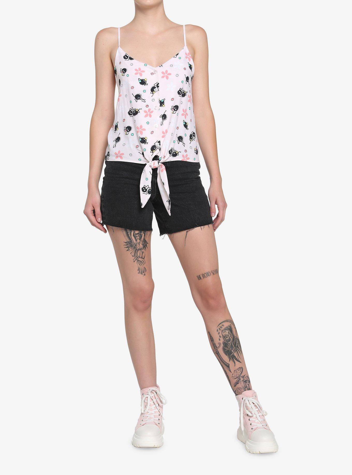 Her Universe Studio Ghibli Spirited Away Soot Sprite Girls Tie-Front Tank Top, MULTI, alternate