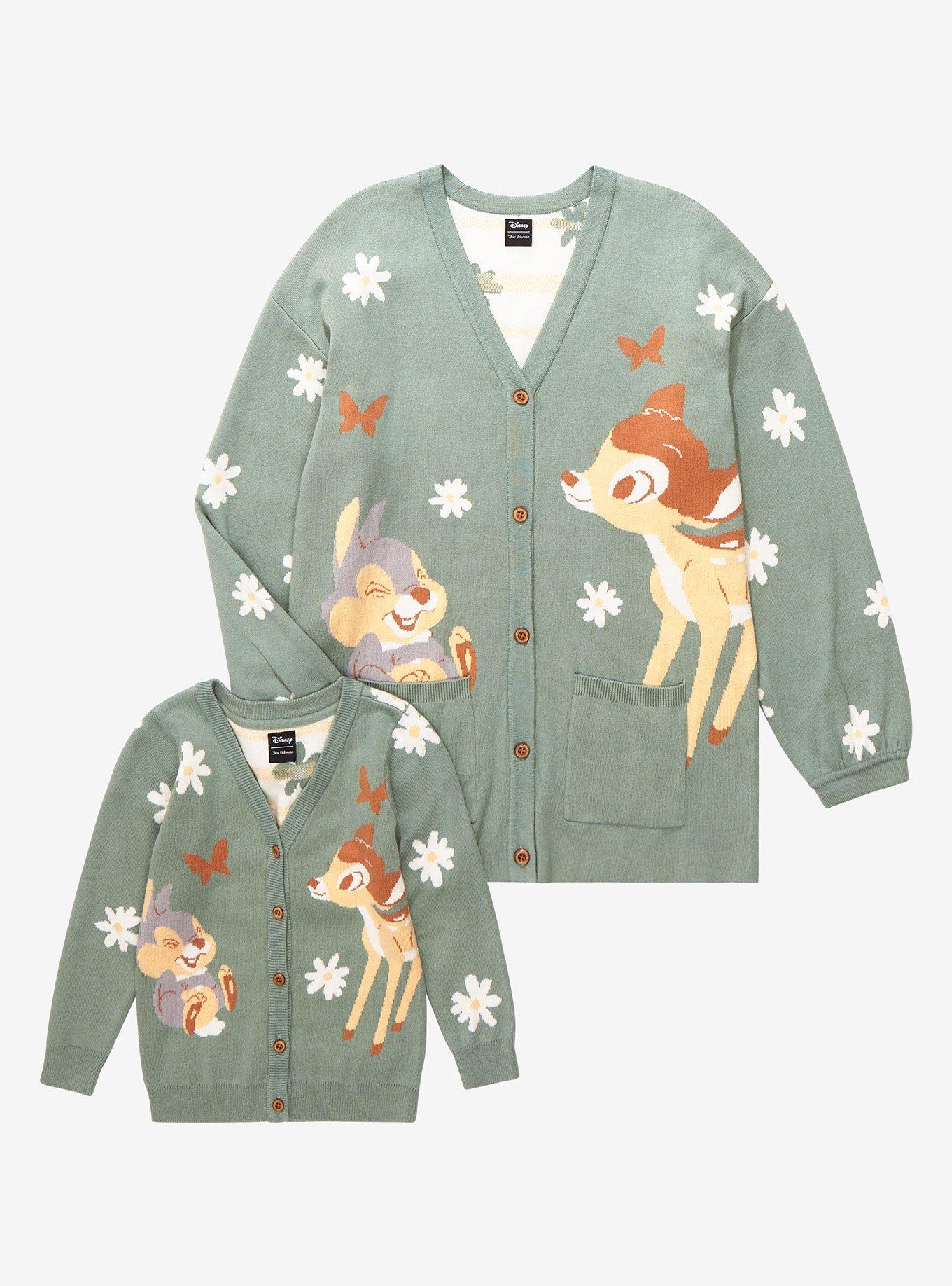 Our Universe Disney Bambi 80th Anniversary Thumper & Bambi Floral Toddler Cardigan - BoxLunch Exclusive, SAGE GREEN, alternate