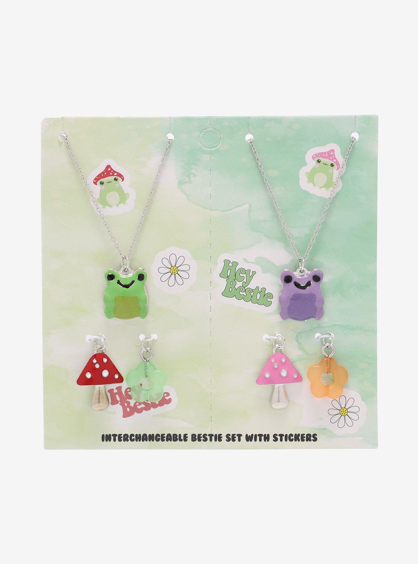 Kawaii Forest Interchangeable Charms Best Friend Necklace & Sticker Set, , alternate