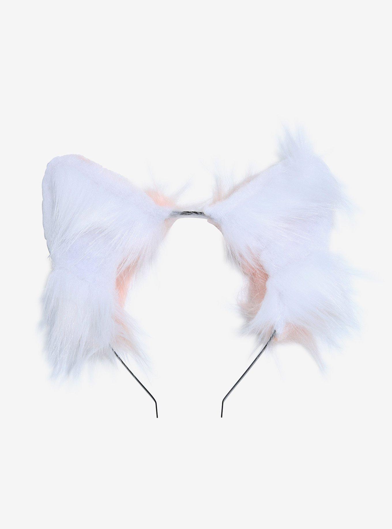 Pink & White Reversible Cat Ear Headband, , alternate