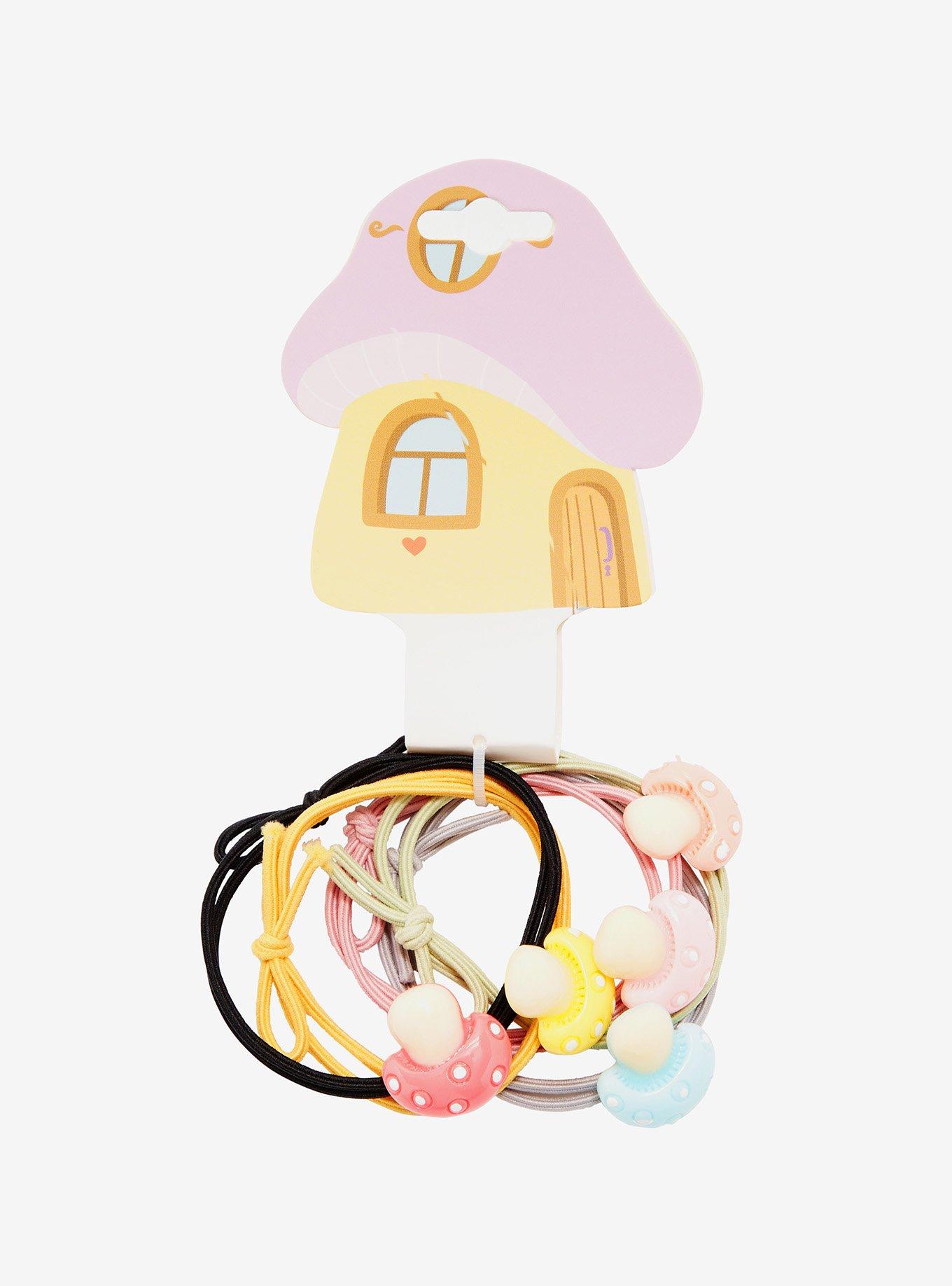 Mushroom Charm Hair Tie Set, , alternate