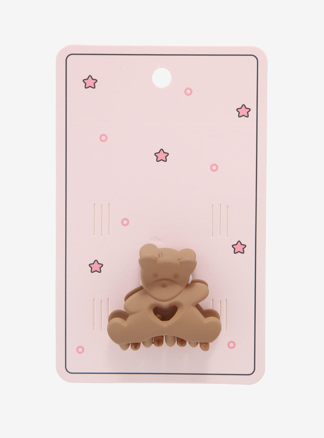 Brown Teddy Bear Hair Clip, , alternate