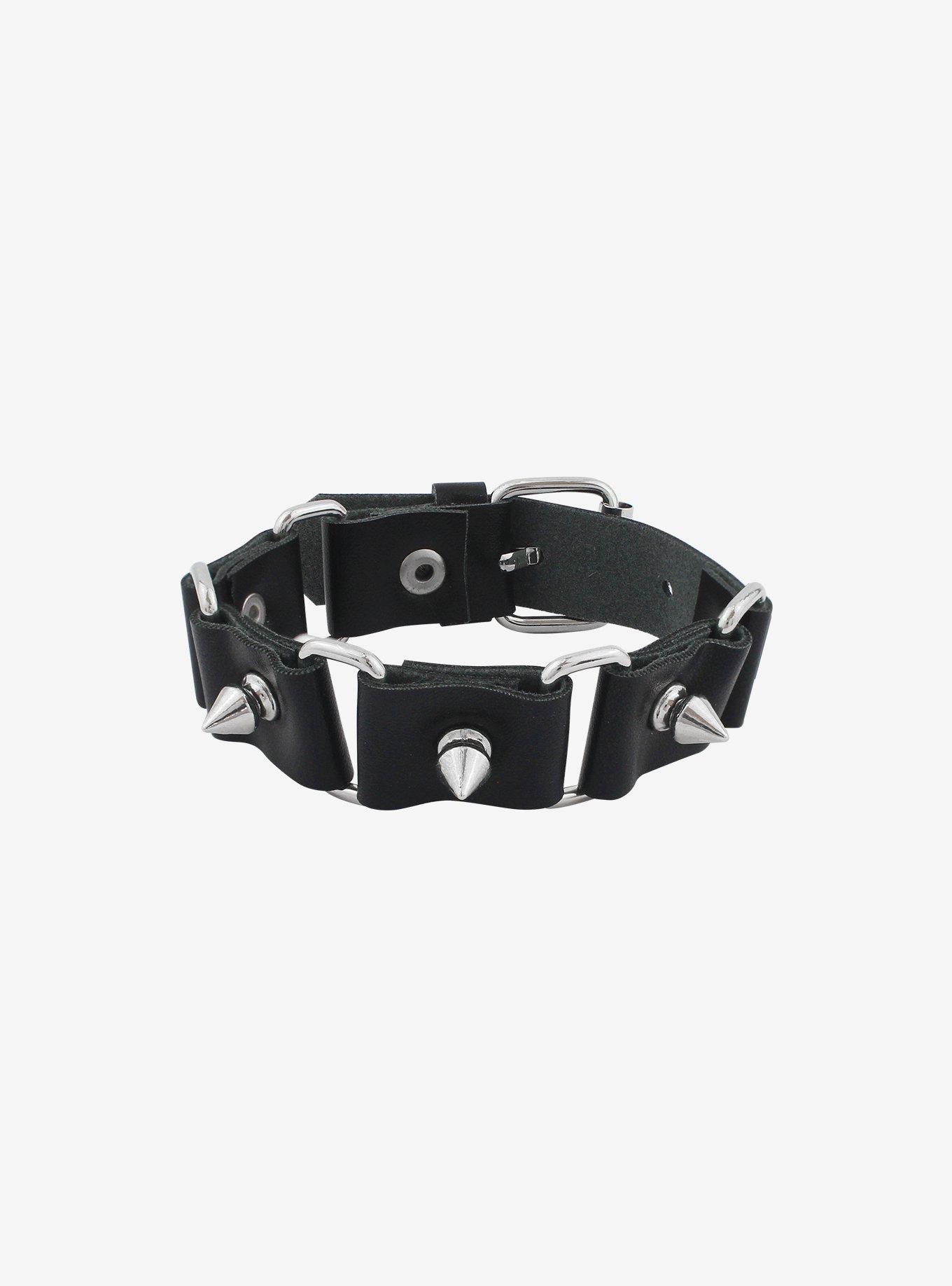 O-Ring & Spike Buckle Wrist Cuff, , alternate