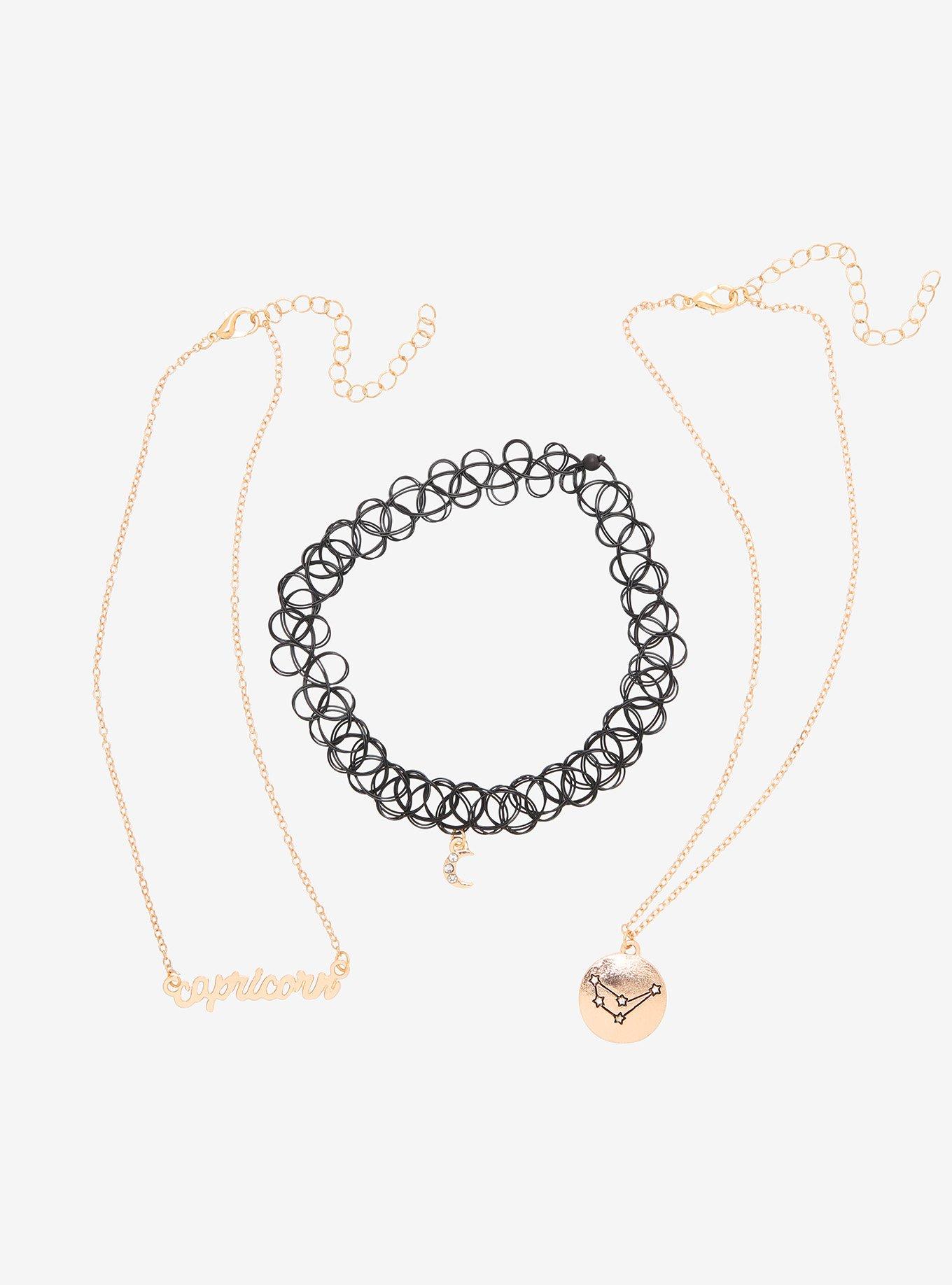 Capricorn Zodiac Choker Necklace Set, , alternate
