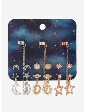 Sparkly Celestial Cuff Earring Set, , hi-res