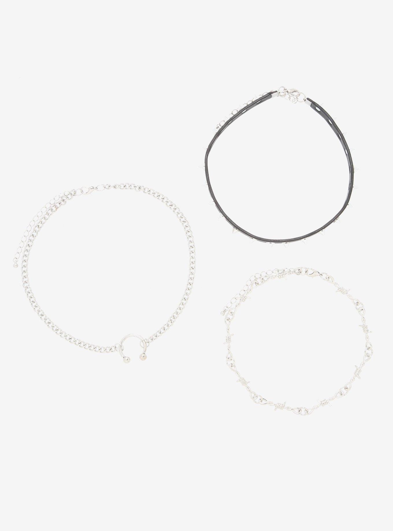 Barbed Wire Circular Barbell Necklace Set, , alternate