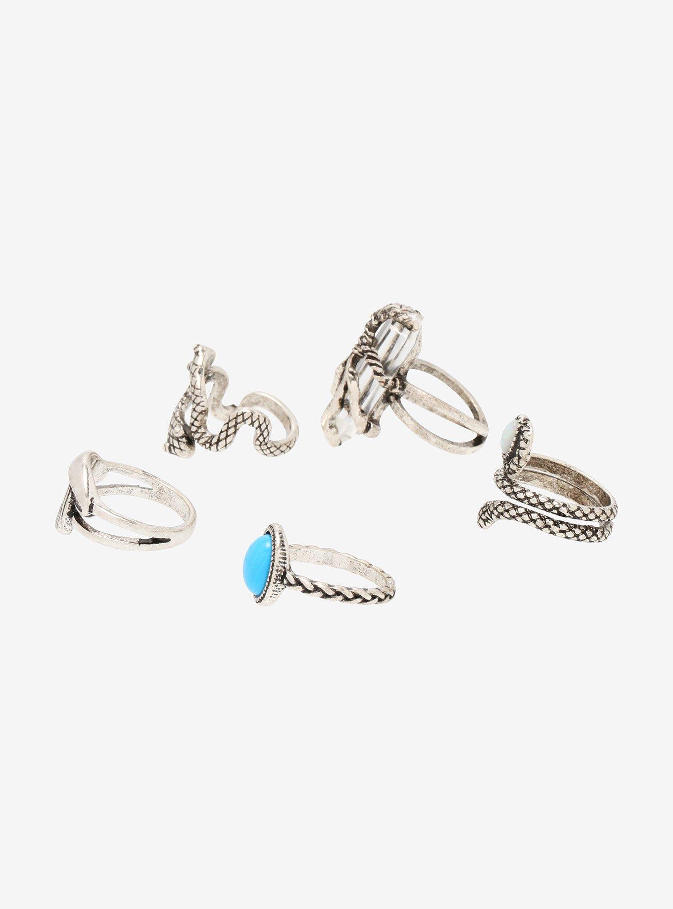Tree Of Life Snake Crystal Ring Set, , alternate