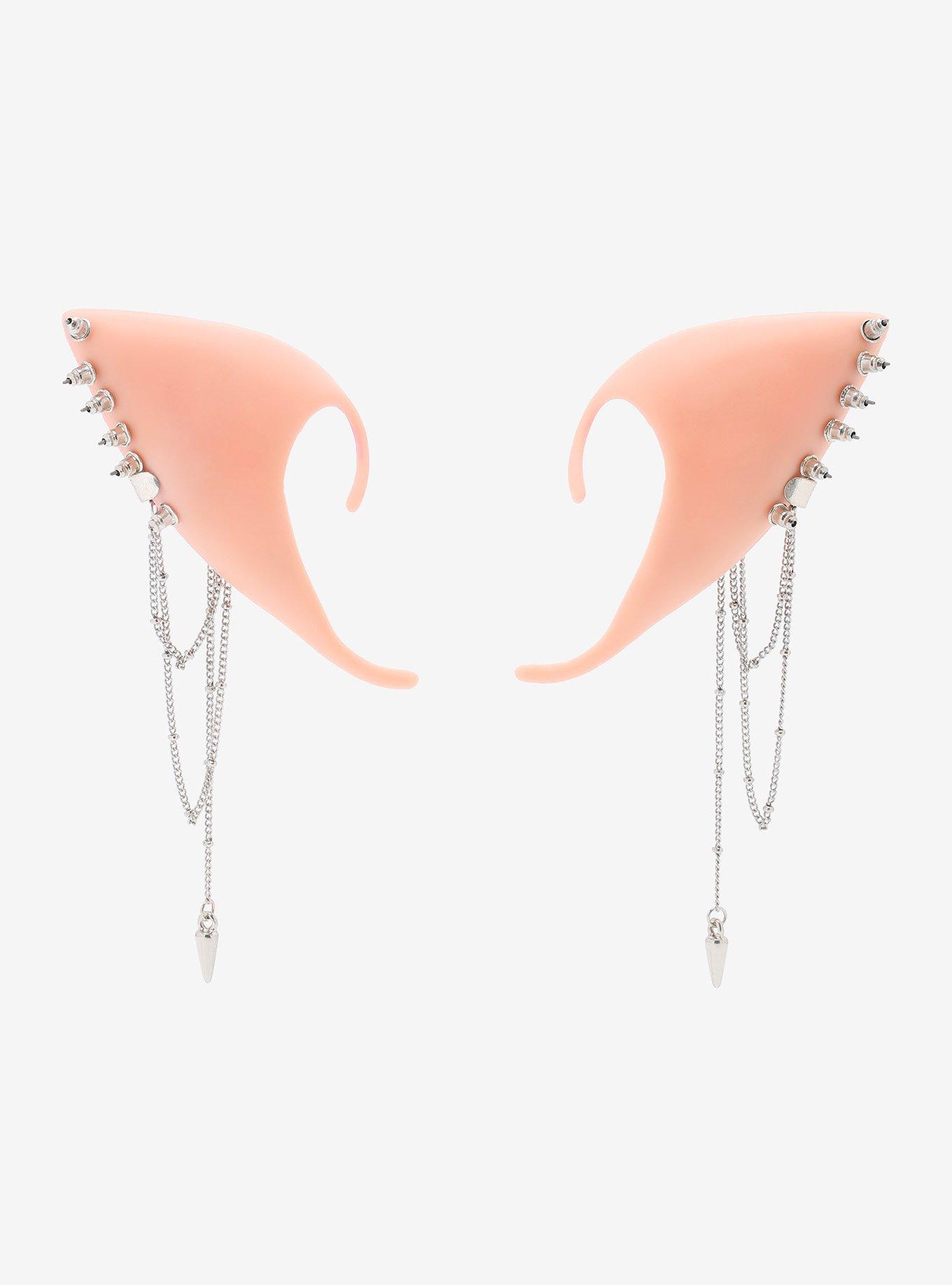 Fairy Molded Pink Pierced Ear Cuffs, , alternate