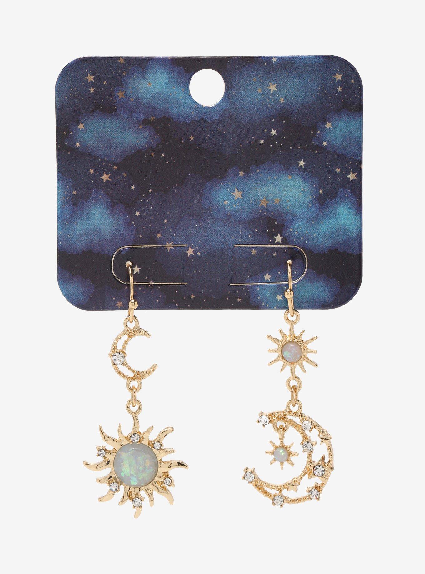 Celestial Opal Mismatch Drop Earrings, , alternate